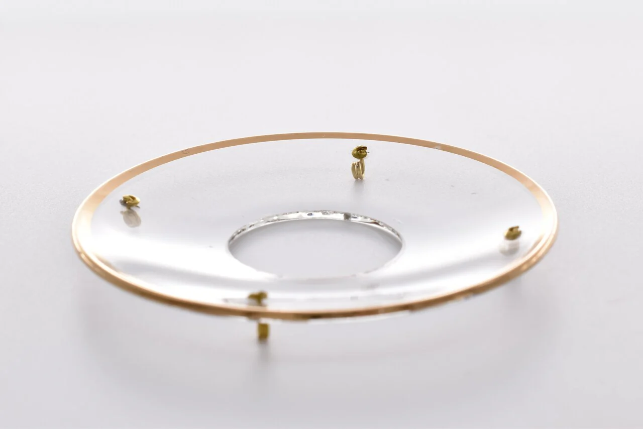 Bobeche - SET OF 2 Gold Border with 4 Hooks Glass 2.75 Inch