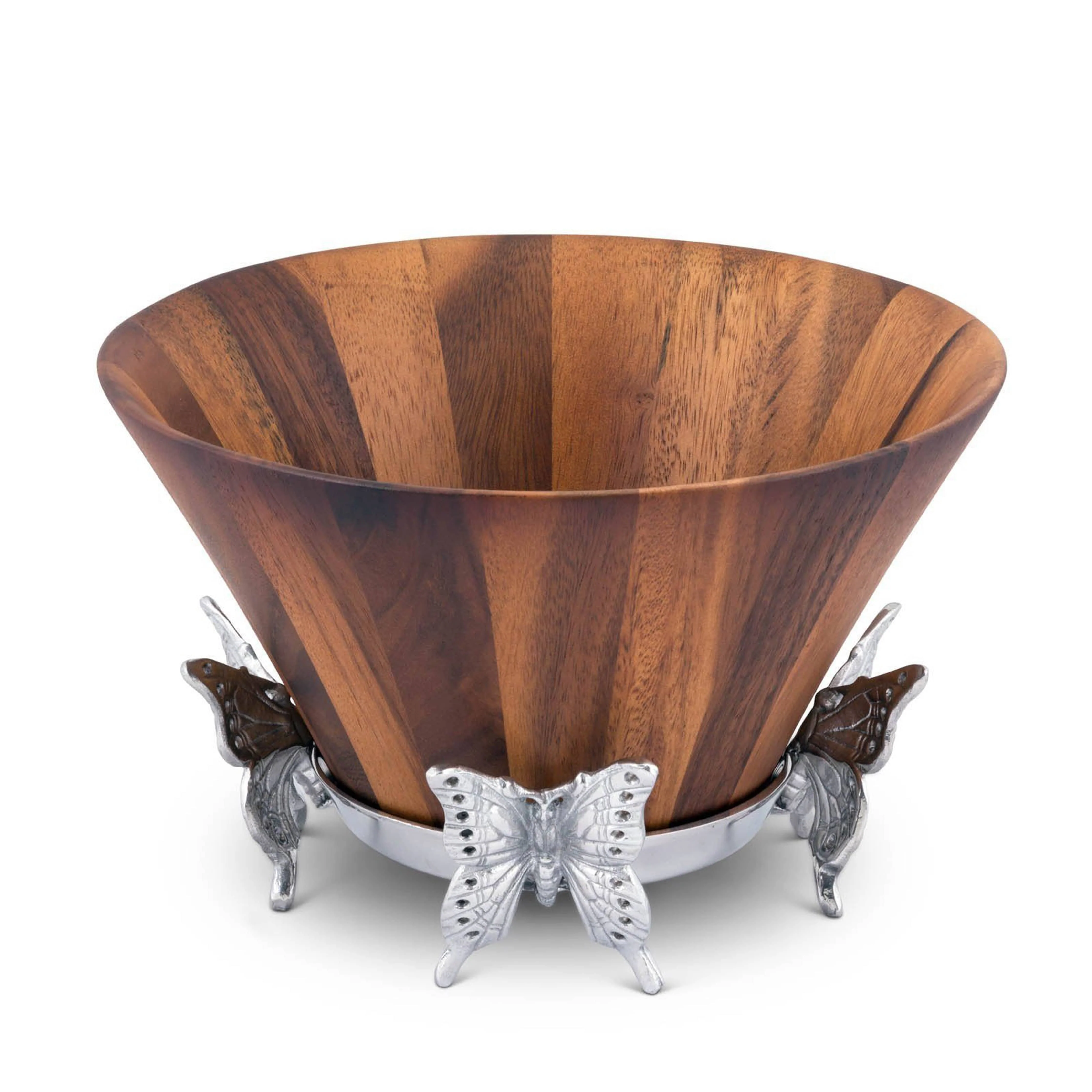 Butterfly Wood Tall Salad Bowl - Image 6