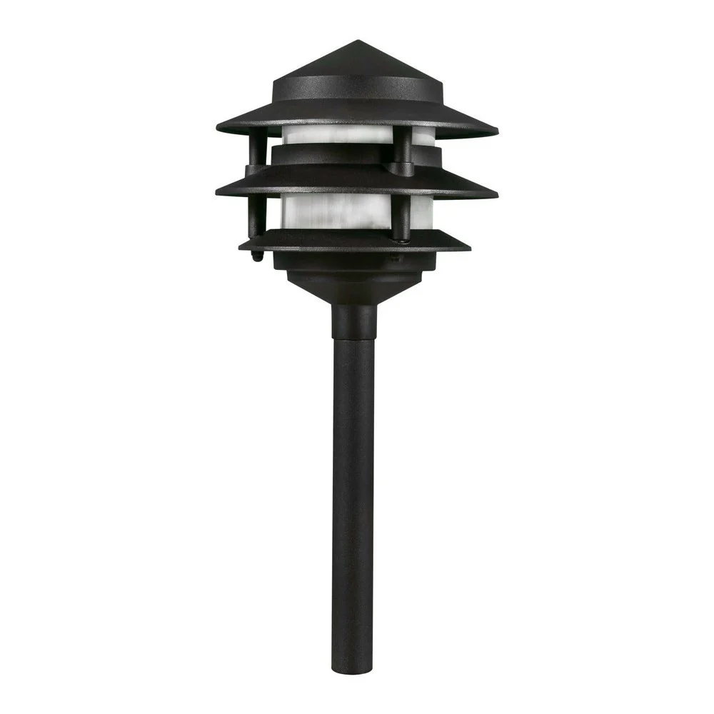 CDPA52 3W 12V AC/DC 3000K Warm White Integrated LED Aluminum Low Voltage Landscape Lighting 3 Tier Pagoda Path Light