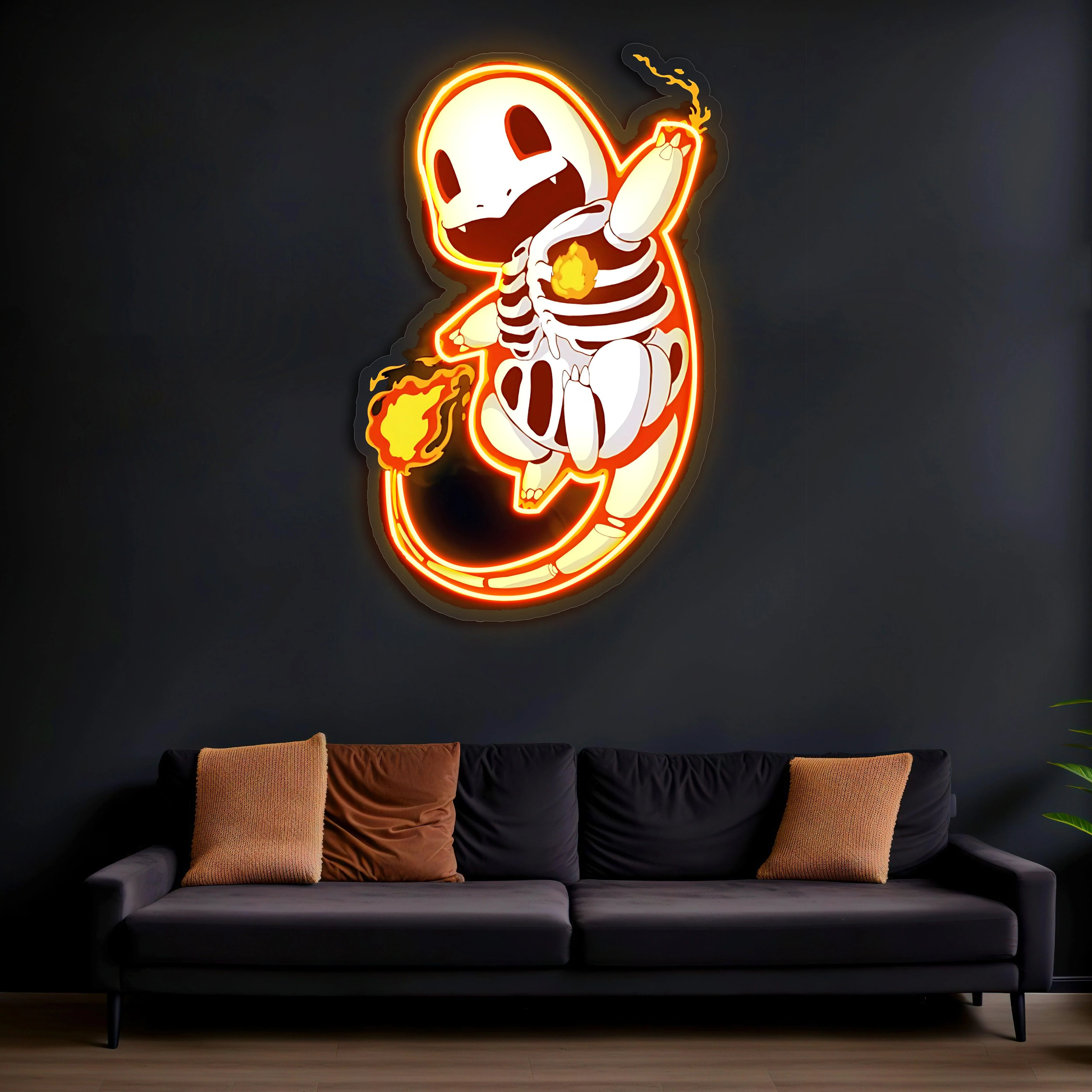Charmander Plexiglass Neon Art, Pokemon Neon Sign, Neon Light Sign, Neon Wall Art - Image 2