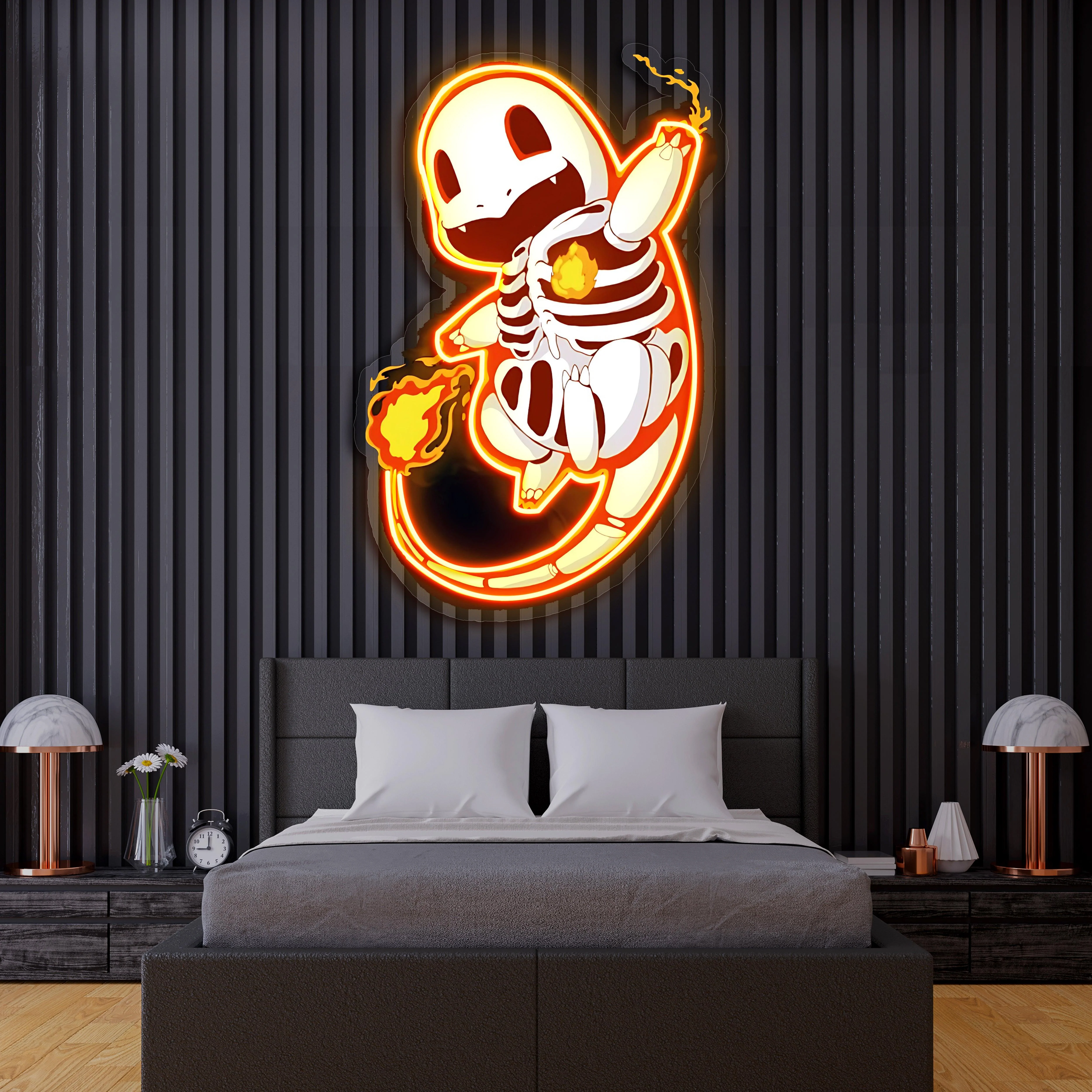 Charmander Plexiglass Neon Art, Pokemon Neon Sign, Neon Light Sign, Neon Wall Art - Image 4