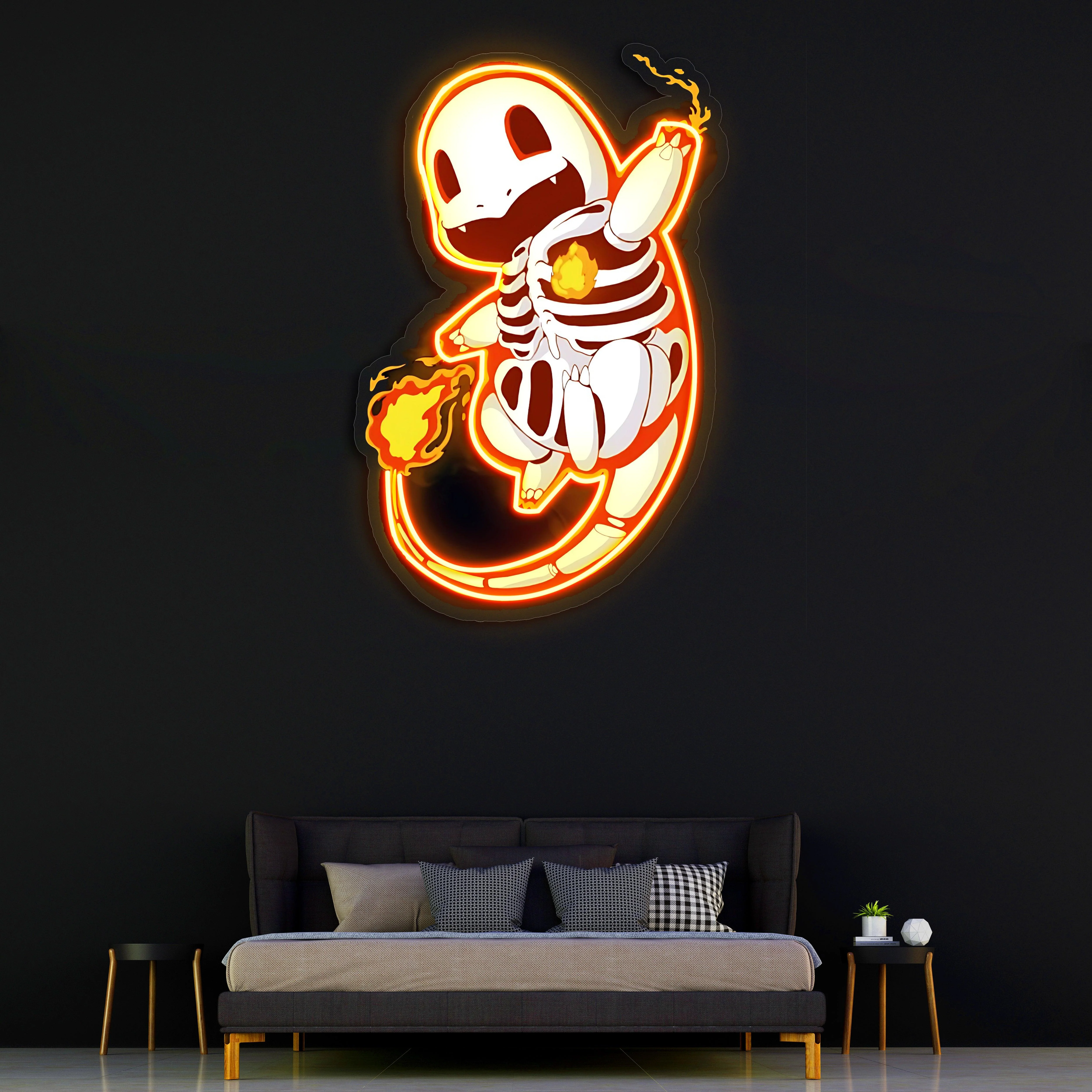 Charmander Plexiglass Neon Art, Pokemon Neon Sign, Neon Light Sign, Neon Wall Art - Image 5
