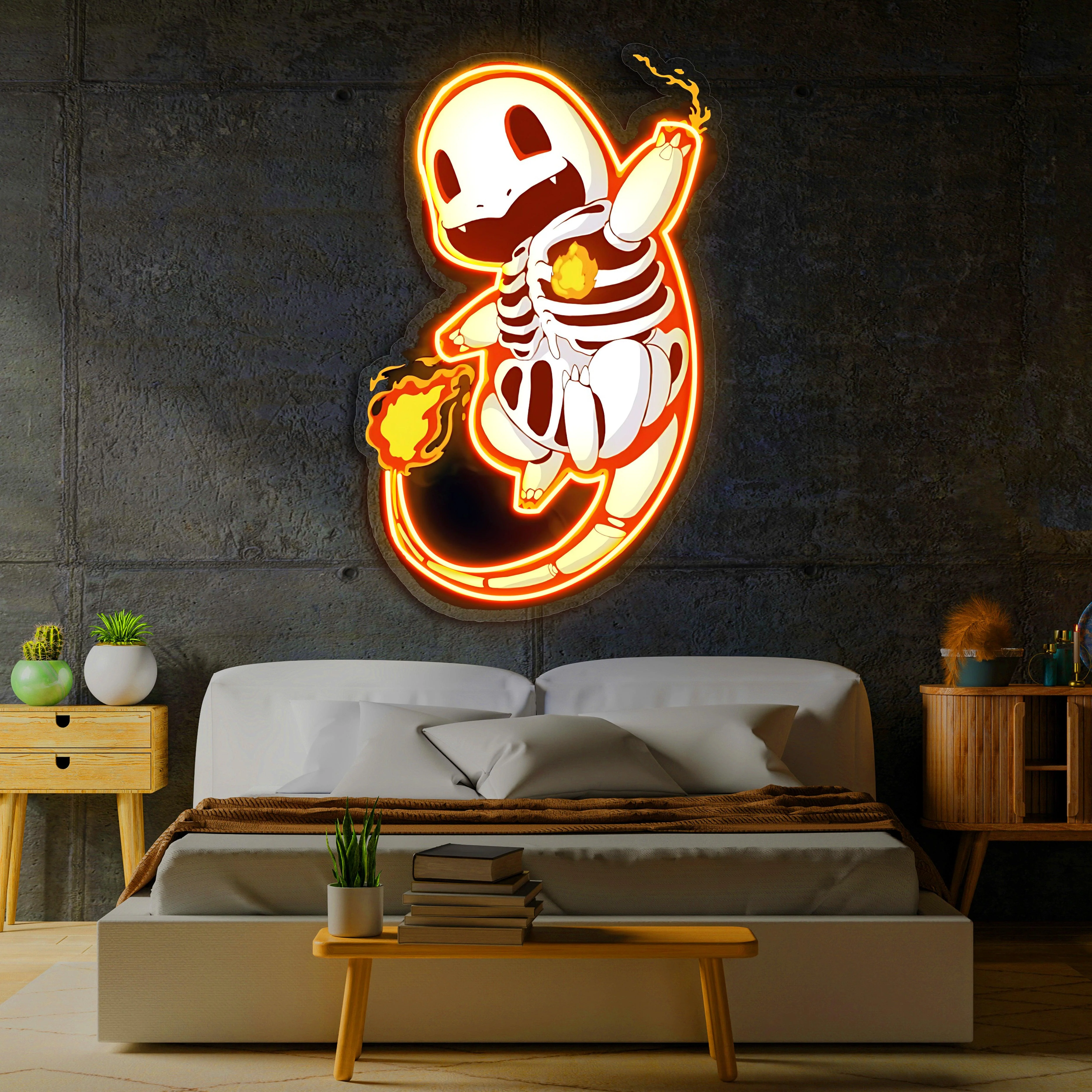 Charmander Plexiglass Neon Art, Pokemon Neon Sign, Neon Light Sign, Neon Wall Art - Image 6