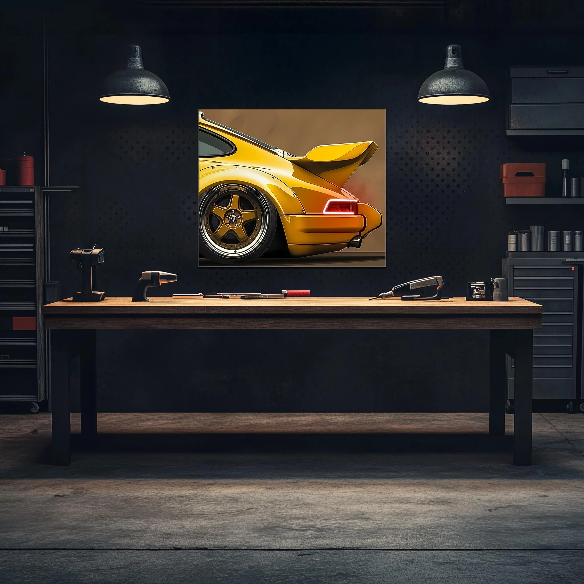 Classic Car Neon Wall Art - UV Printed LED Plexiglass Sign for Garage, Man Cave & Retro Car Fans - Adjustable Light and Free Shipping - Image 4