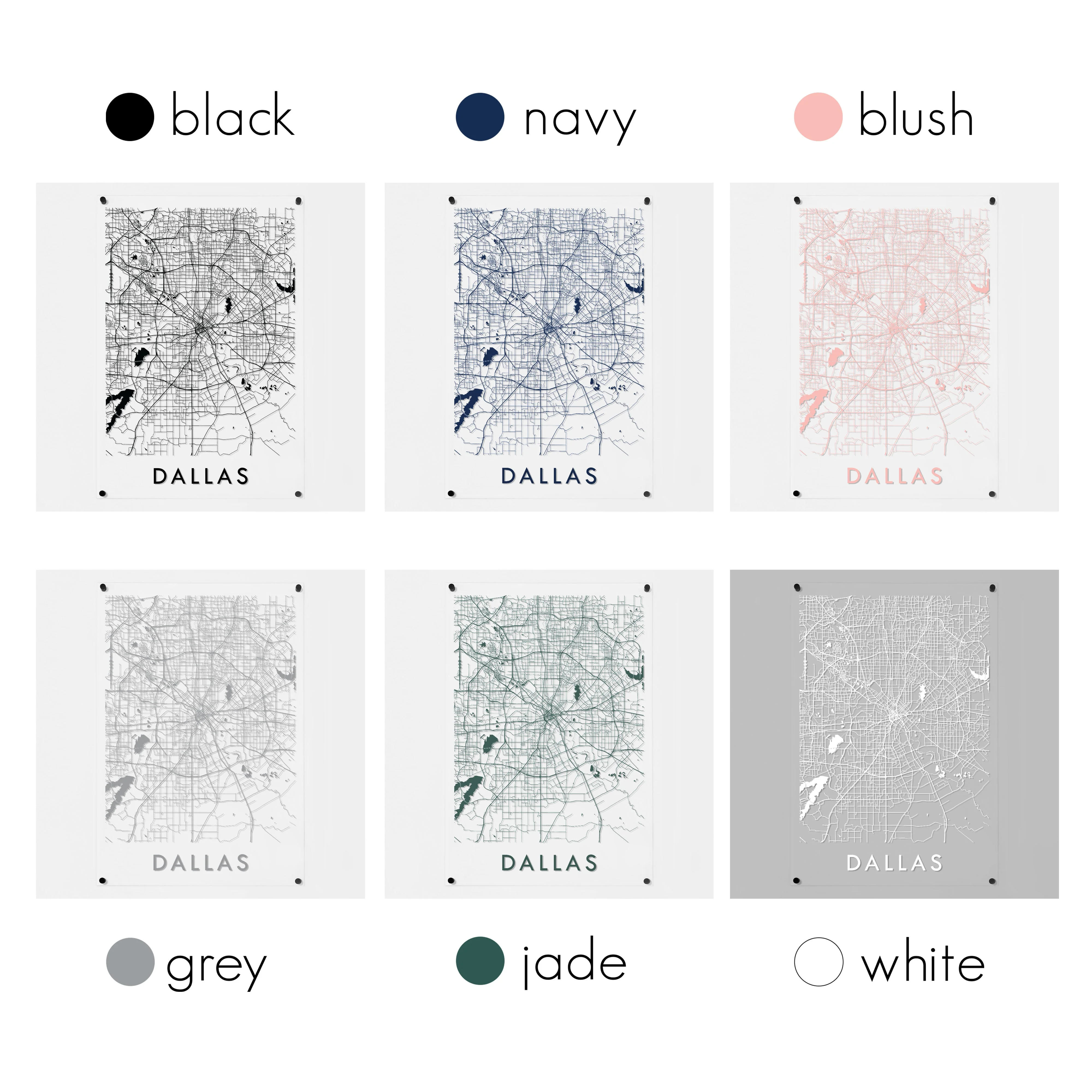 Clear Acrylic Dallas Street Map - Image 3
