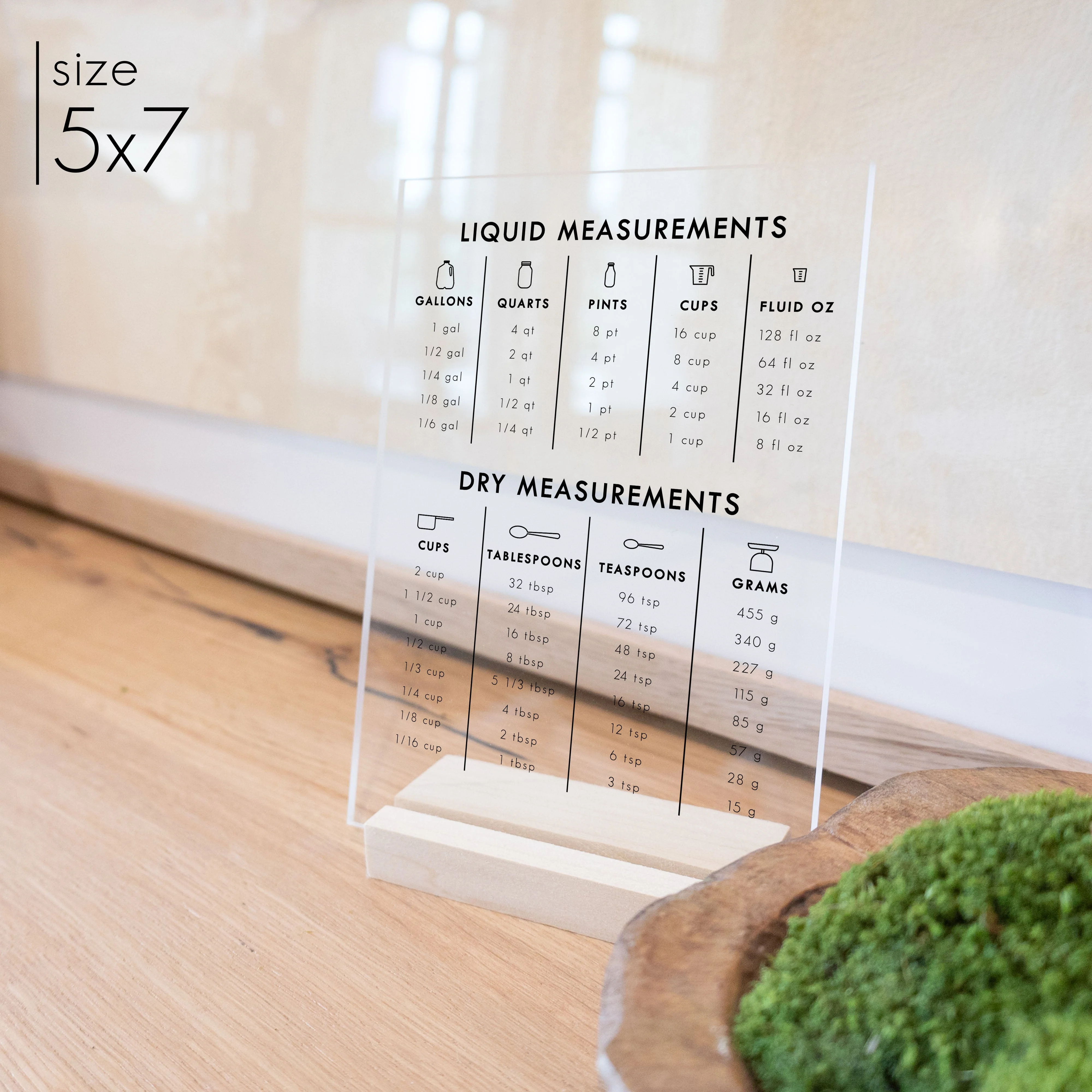 Clear Acrylic Kitchen Conversion Chart - Image 6