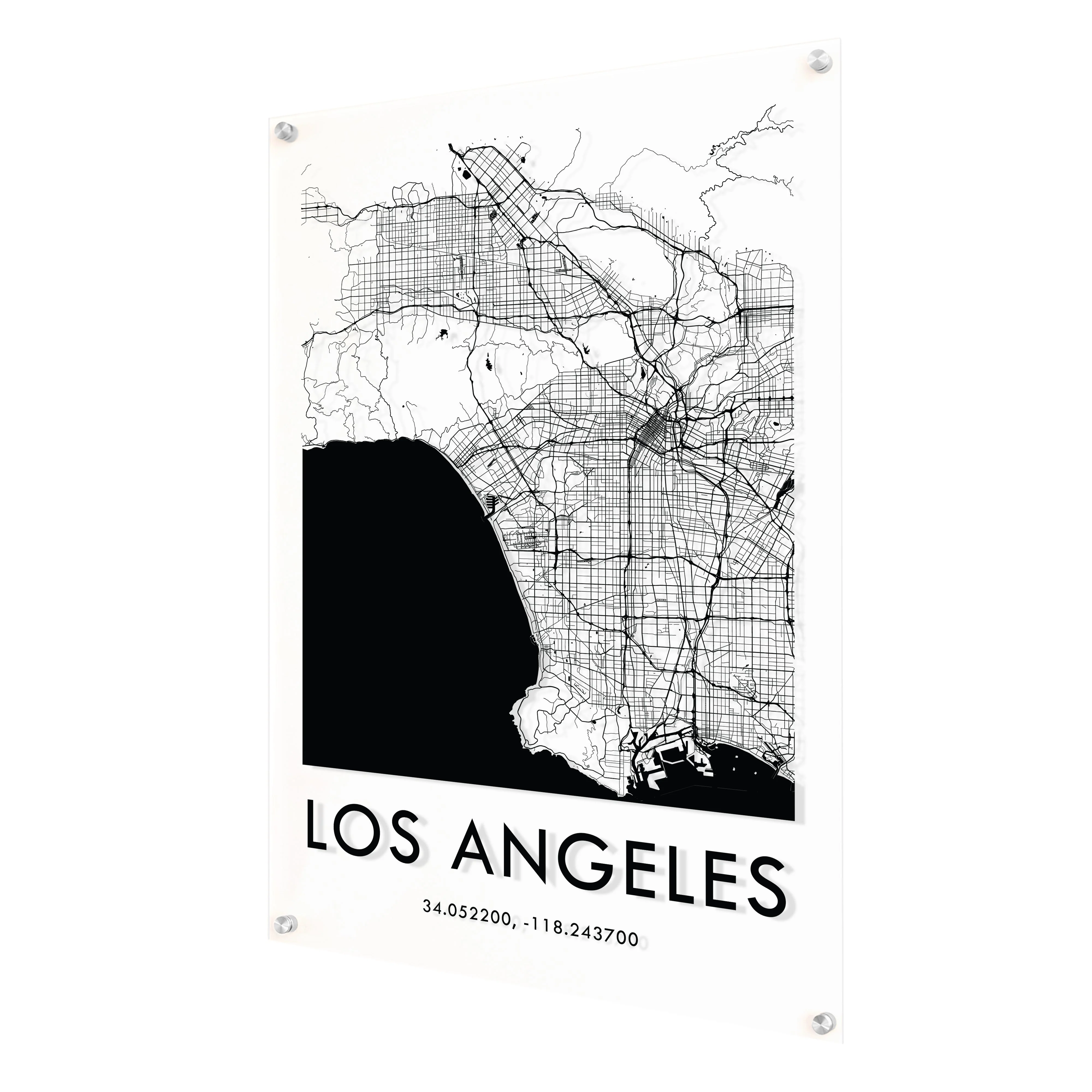 Clear Acrylic Los Angeles City Street Map - Image 4