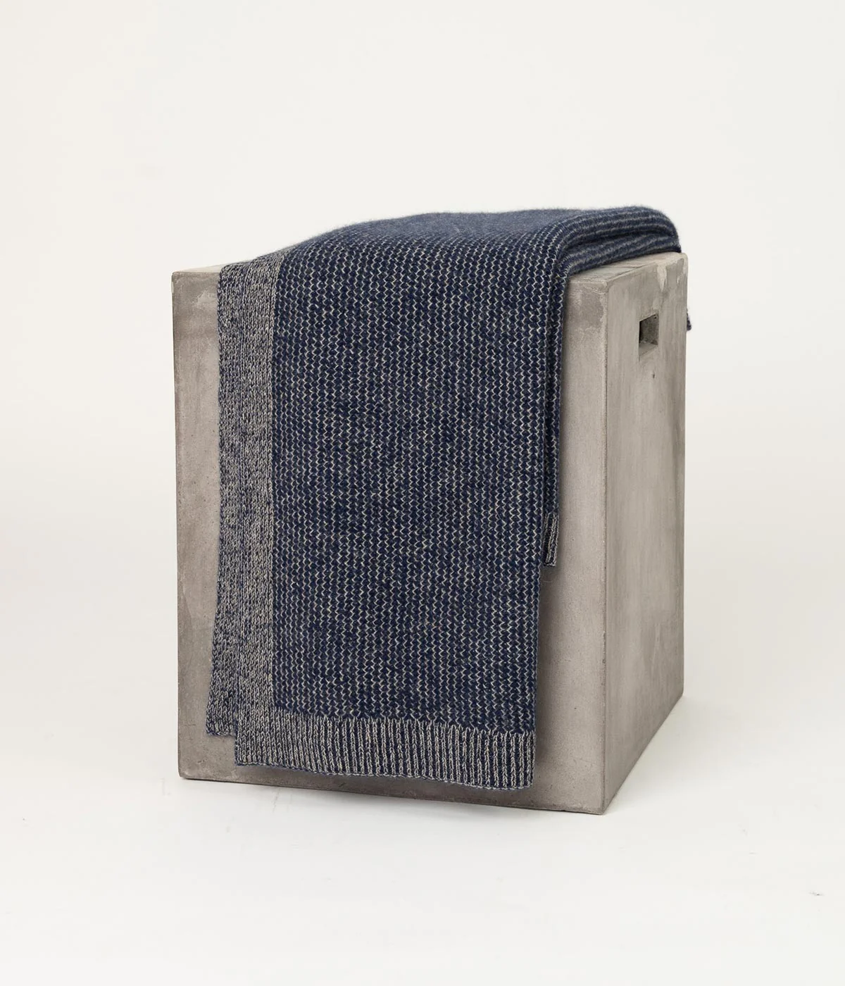 Cobalt and Platinum Yak Down Beehive Knit Throw - Image 7