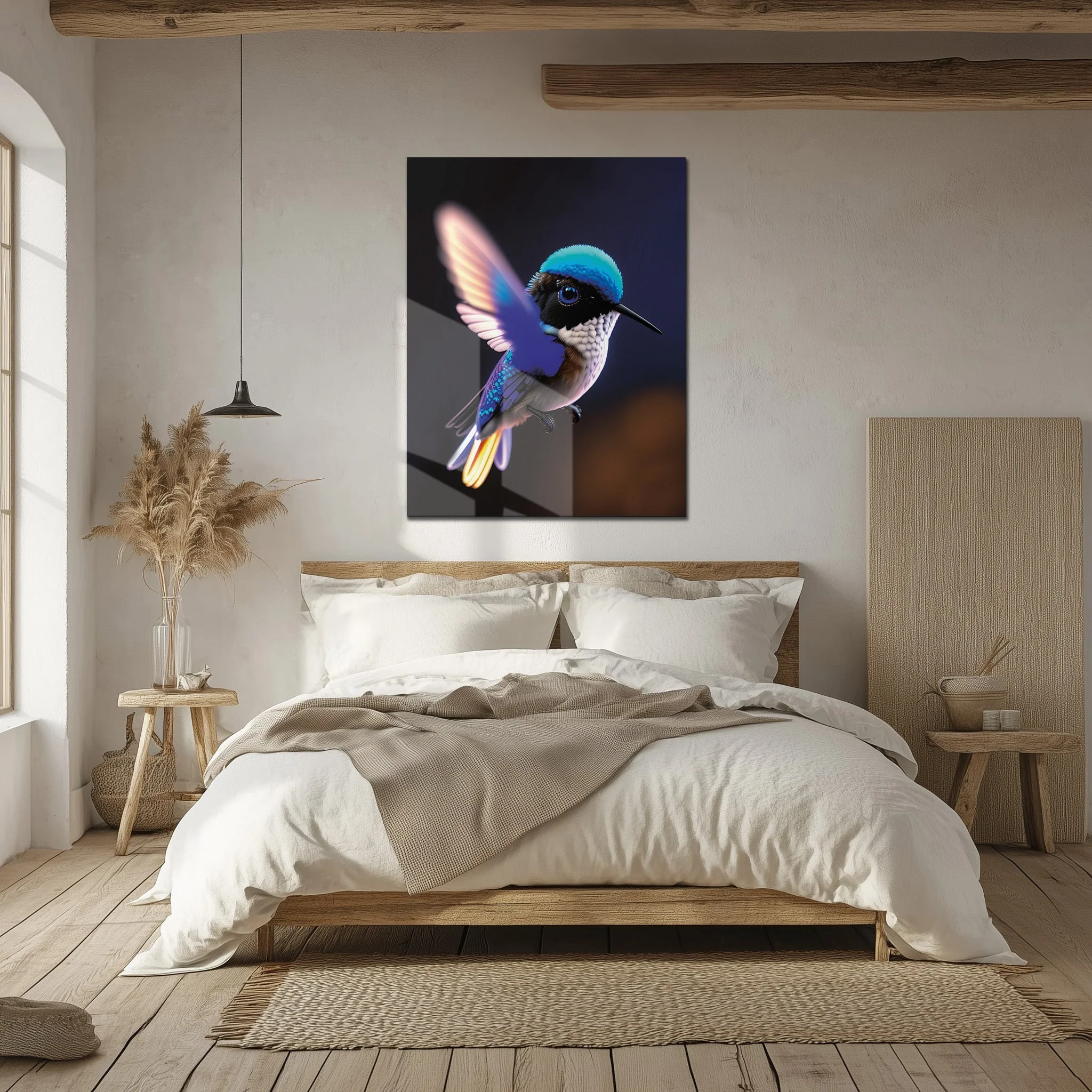 Colorful Hummingbird Glass Wall Art โ Vibrant Nature-Inspired UV Print-KAFCD002 - Image 5
