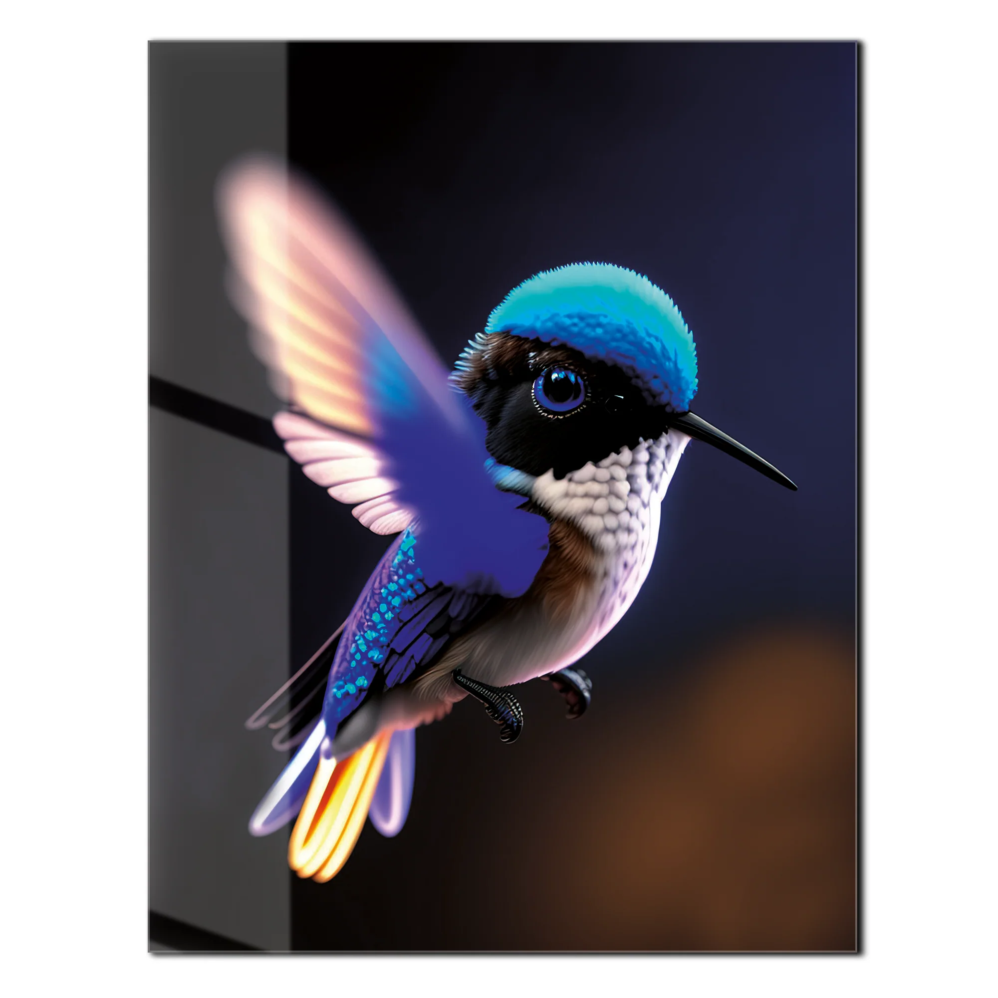 Colorful Hummingbird Glass Wall Art โ Vibrant Nature-Inspired UV Print-KAFCD002 - Image 6
