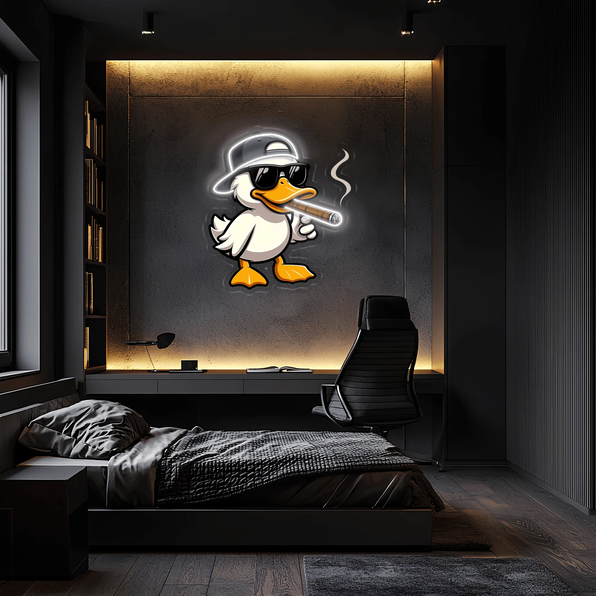 Cool Duck Plexiglass Neon Art, Duck Neon Sign, Neon Light Sign, Neon Wall Art - Image 2