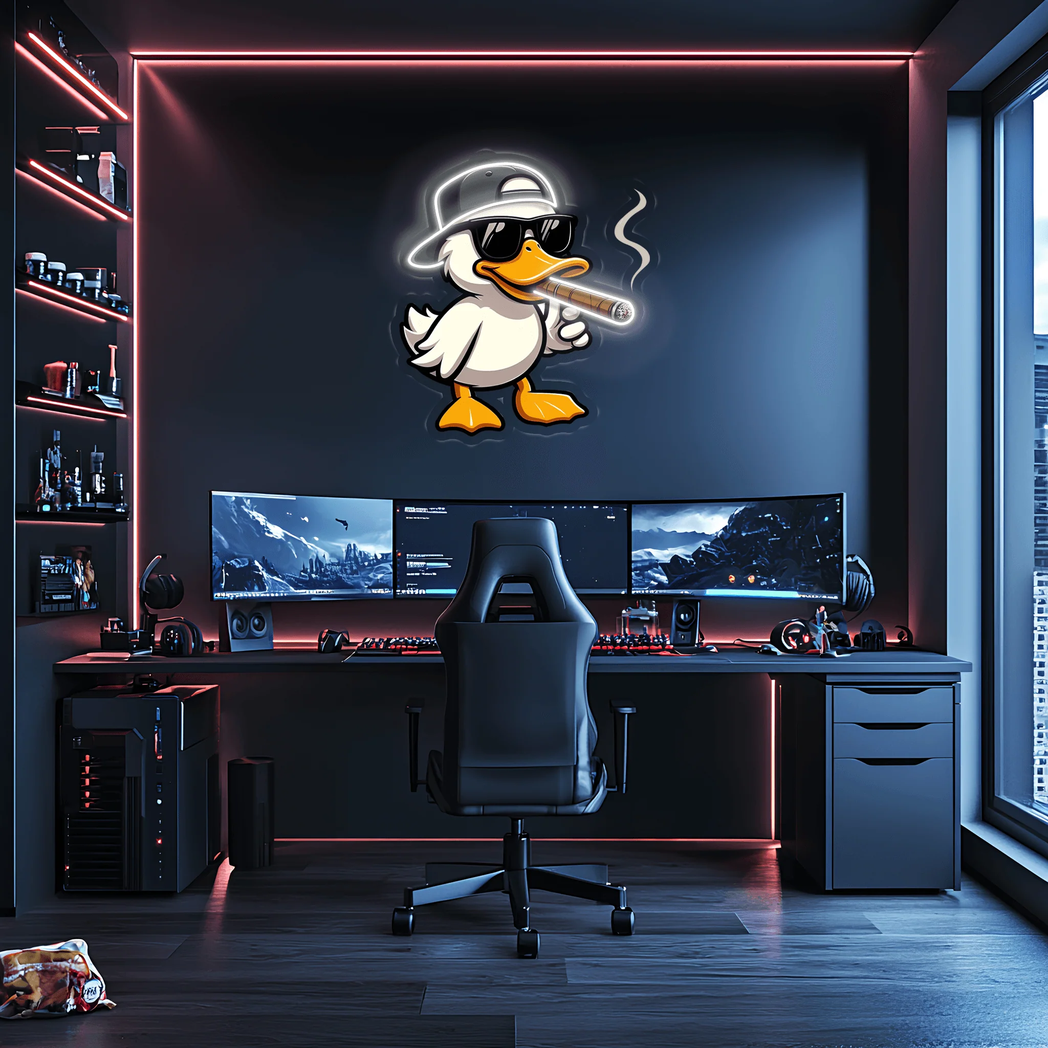 Cool Duck Plexiglass Neon Art, Duck Neon Sign, Neon Light Sign, Neon Wall Art - Image 4