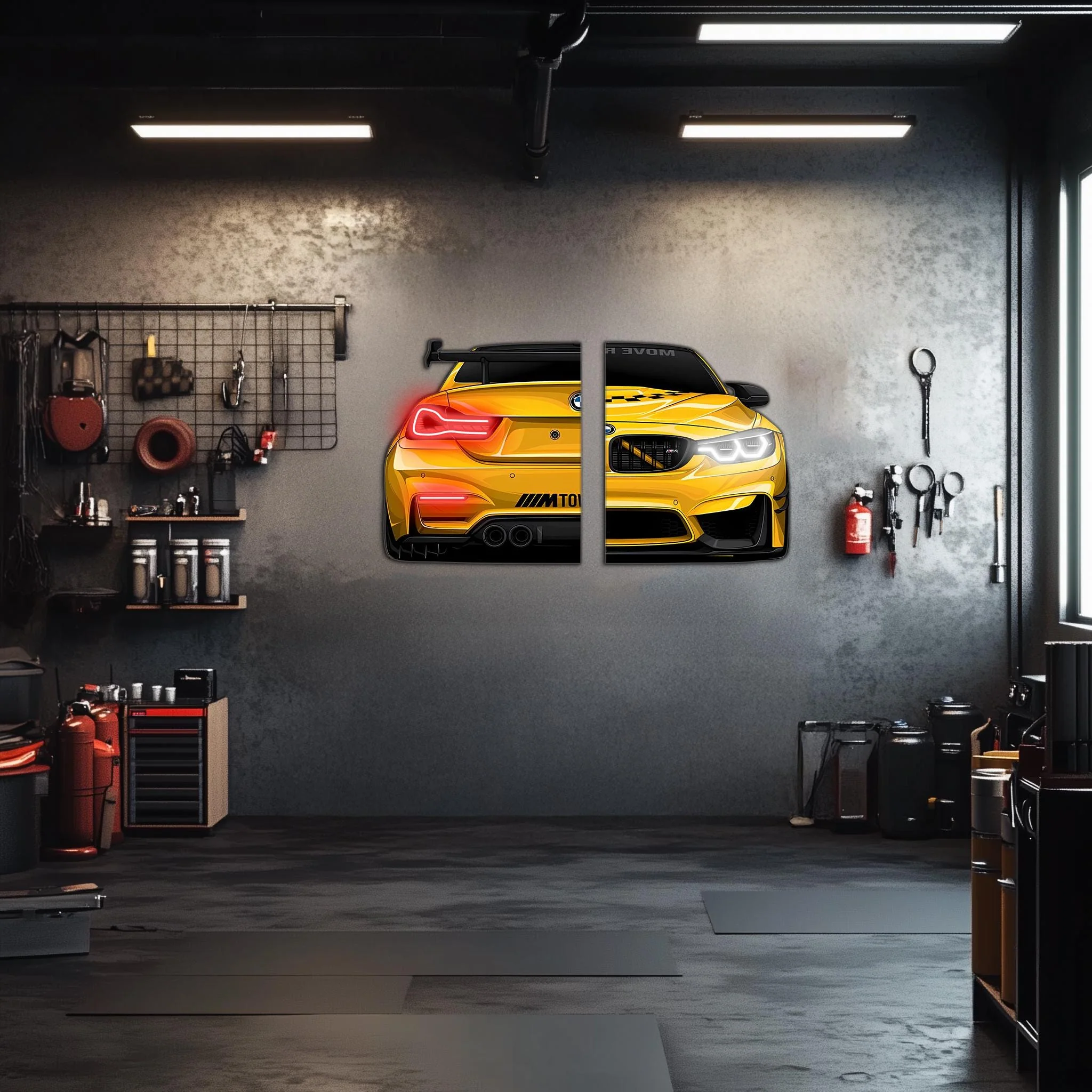 Custom Acrylic Poster with Neon Lights | Custom LED Backlit Wall Art | High-Quality Automotive Poster for Car Enthusiasts, Gifting - Image 3