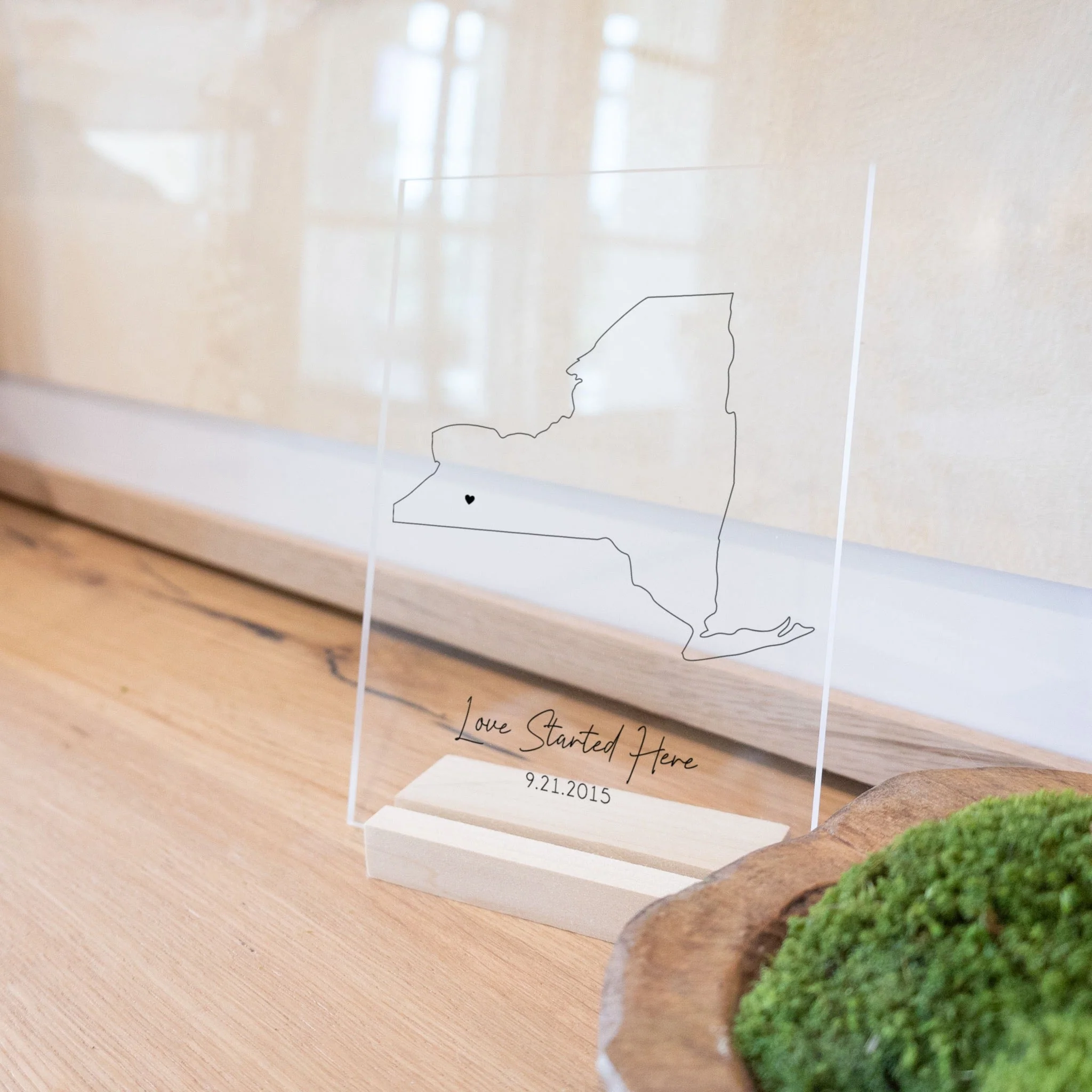 Custom New York State Map Decor Gift