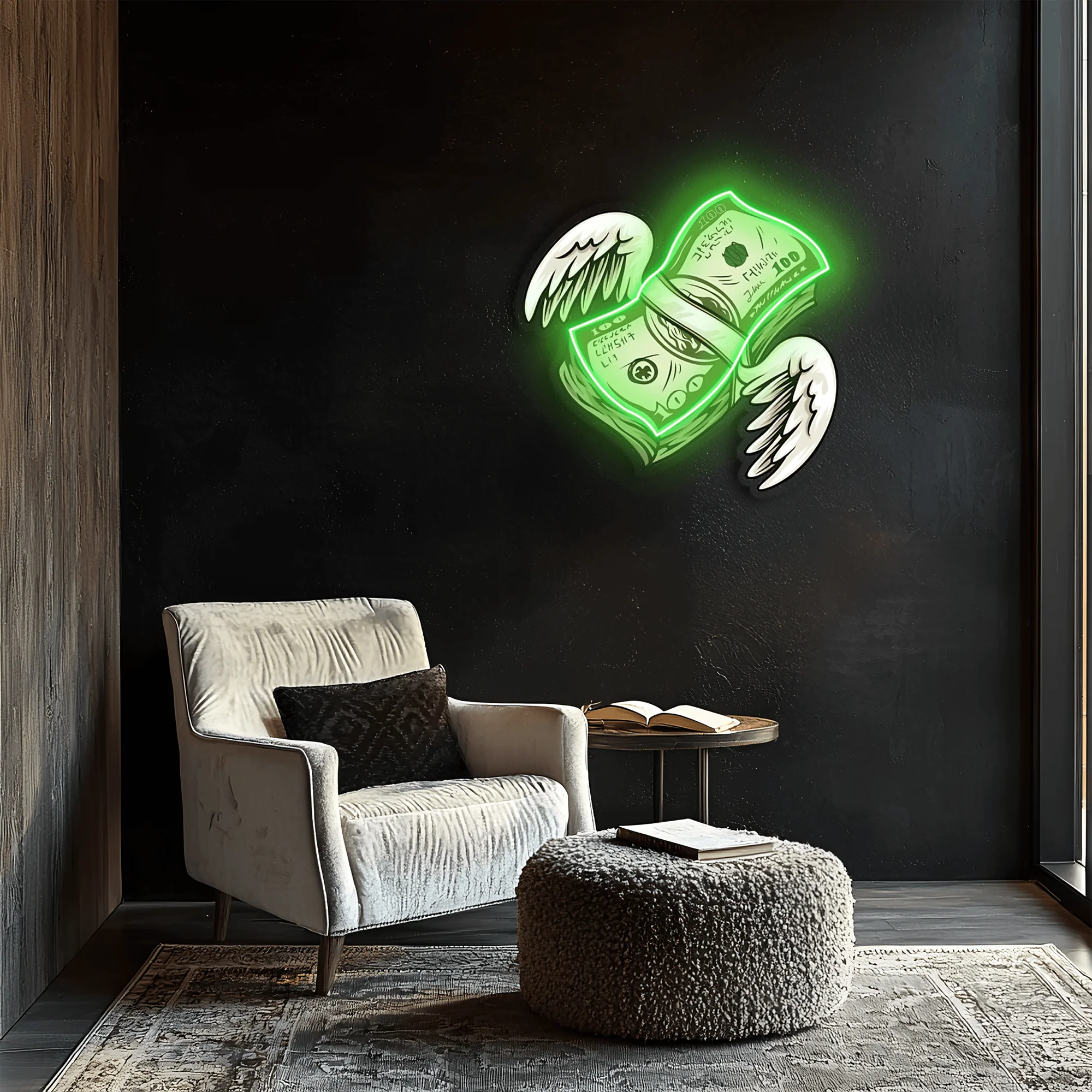 Dollars Angel Uv Print Neon Art, Dollars Uv Print Neon Sign, Neon Light,Neon Wall Art - Image 5