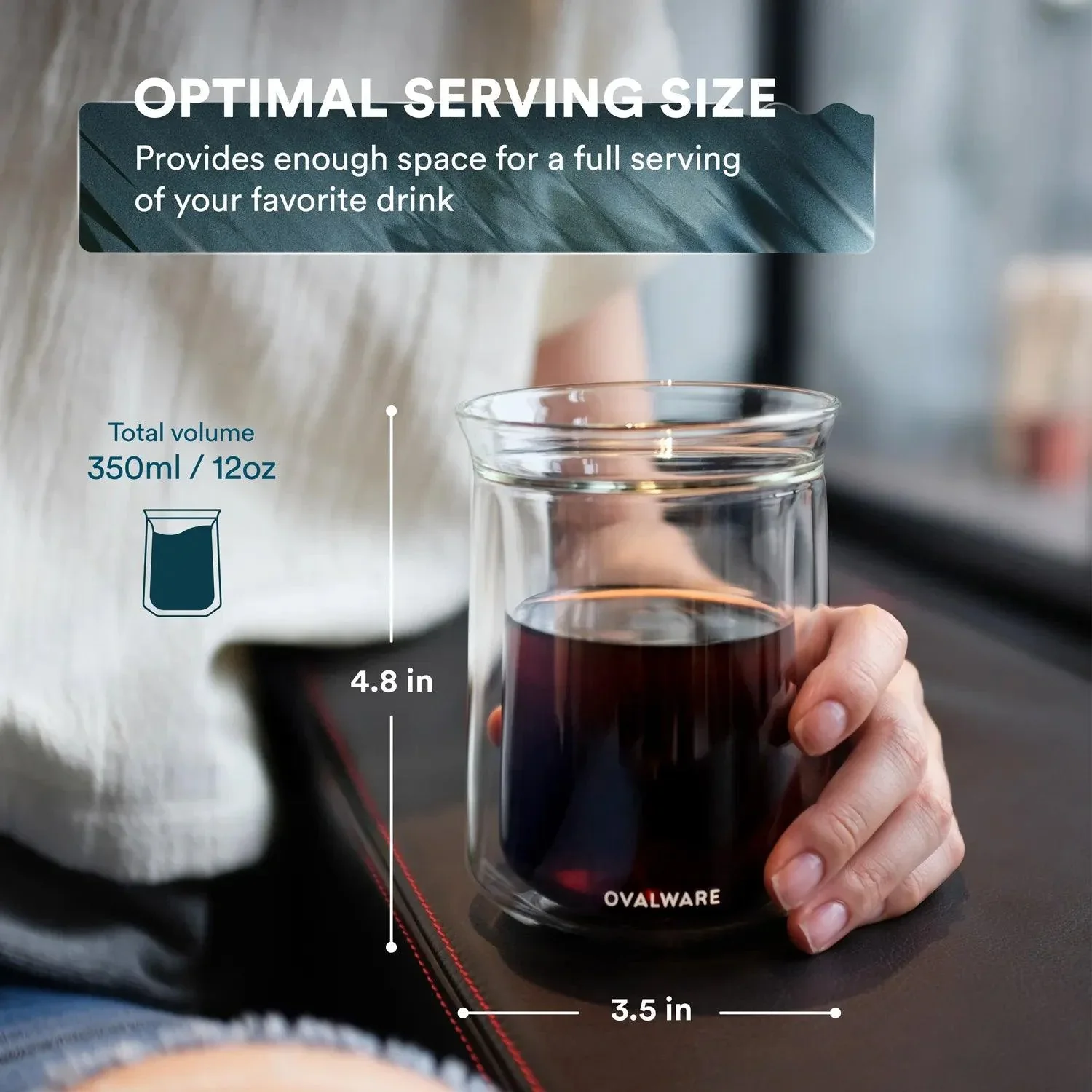 Double Wall Coffee Tasting Glass - 350mL/12oz - Image 3