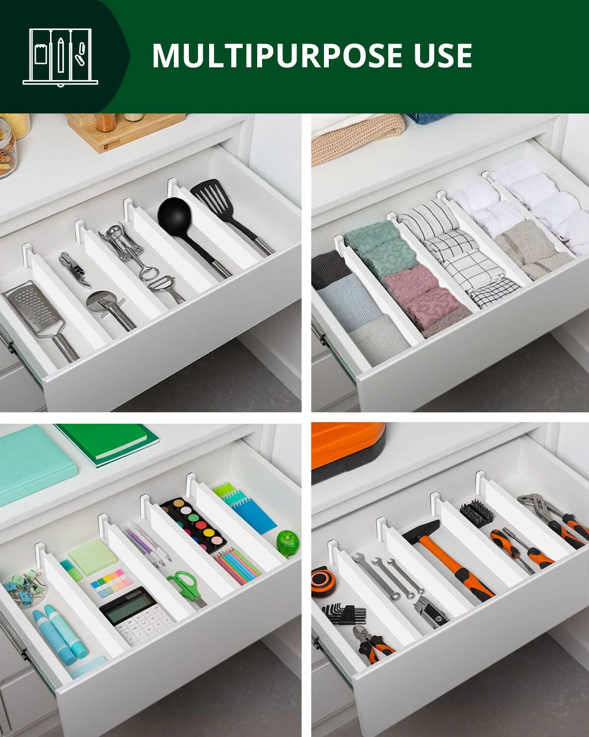Drawer Dividers 22”, White - Image 7
