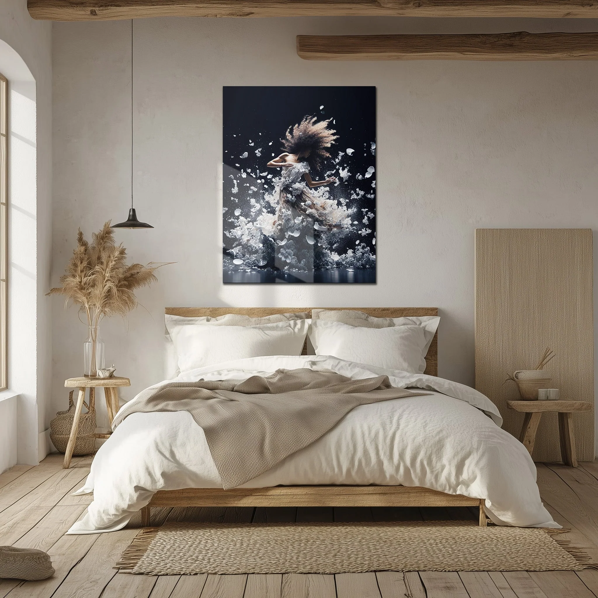 Elegant Floral Dance Explosion – UV Printed Glass Wall Art - KAFCD103 - Image 5