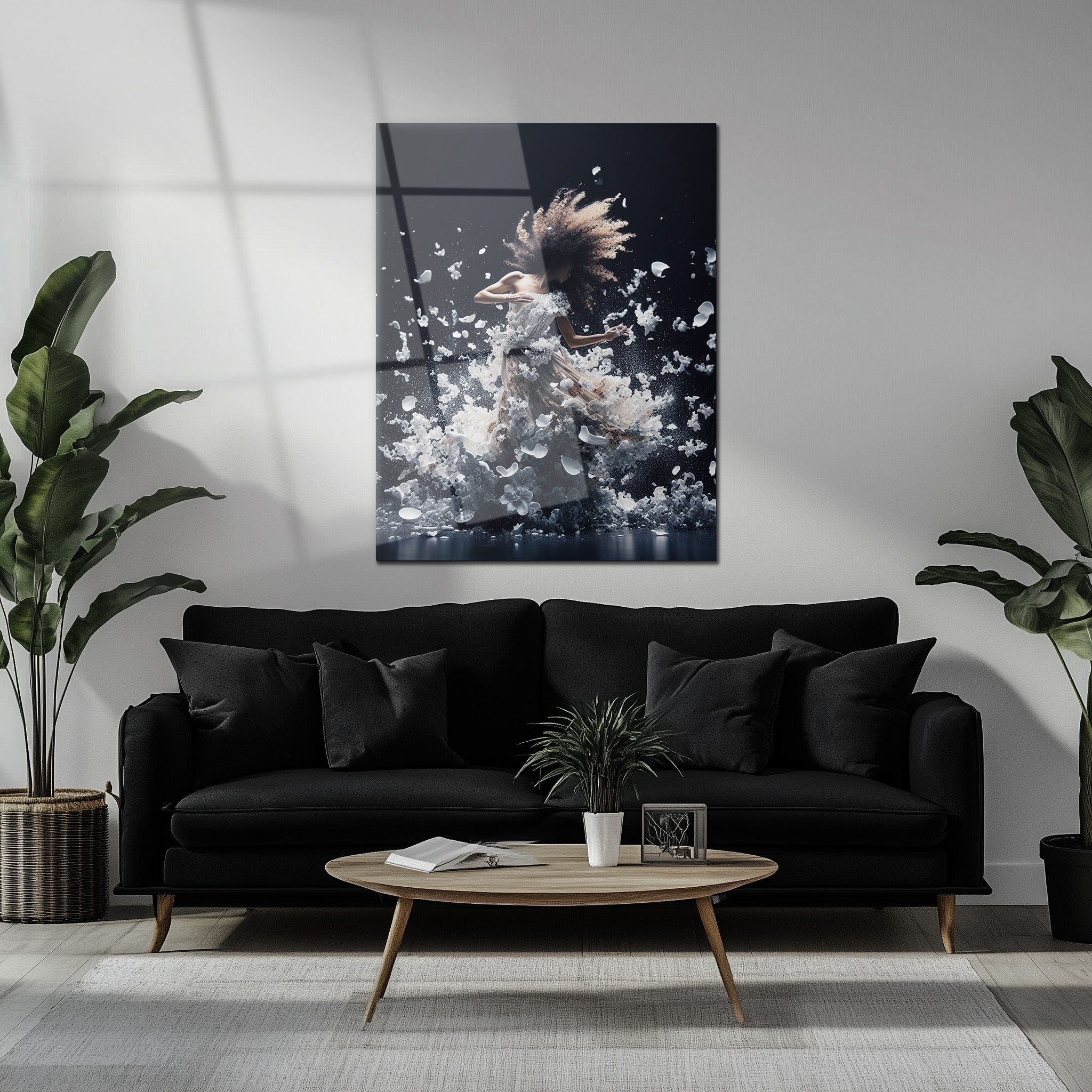 Elegant Floral Dance Explosion – UV Printed Glass Wall Art - KAFCD103 - Image 6