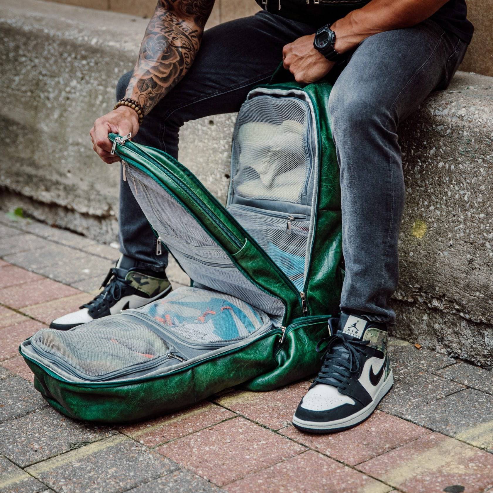 Emerald Green Leather Carry-On Patented Backpack (Only 300 Made) - Image 3