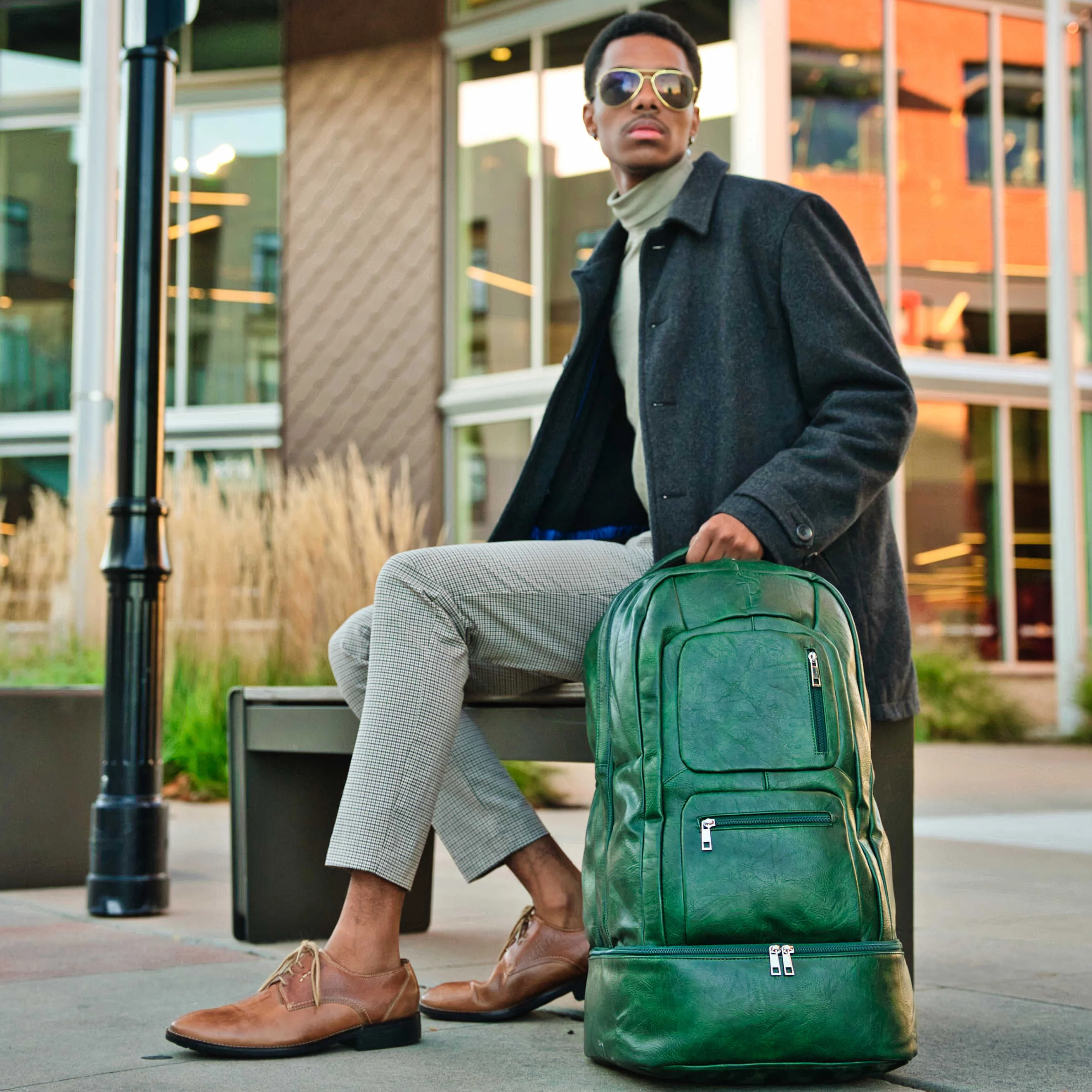 Emerald Green Leather Carry-On Patented Backpack (Only 300 Made) - Image 8