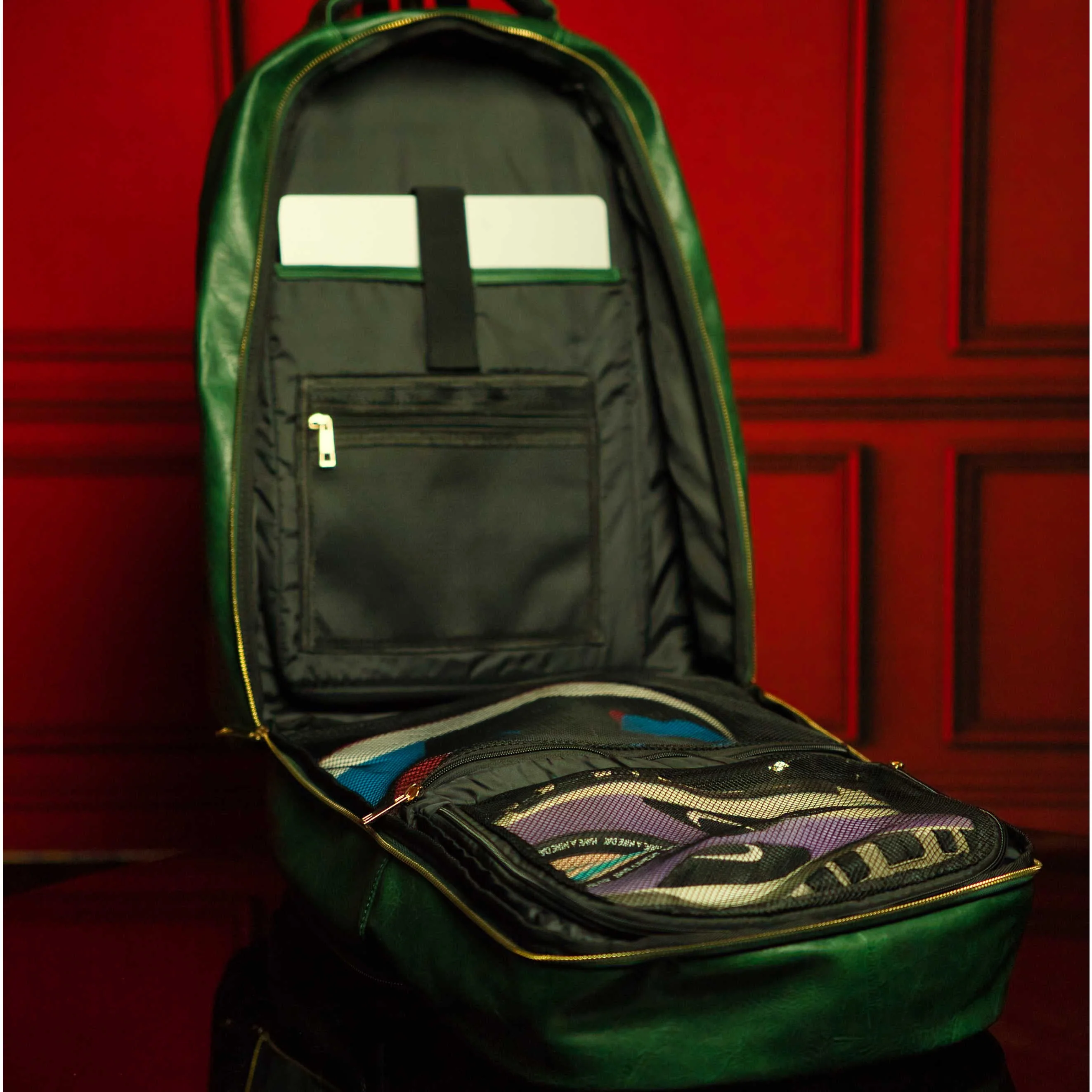 Emerald Green Leather Commuter Bag (XL Design) - Image 3