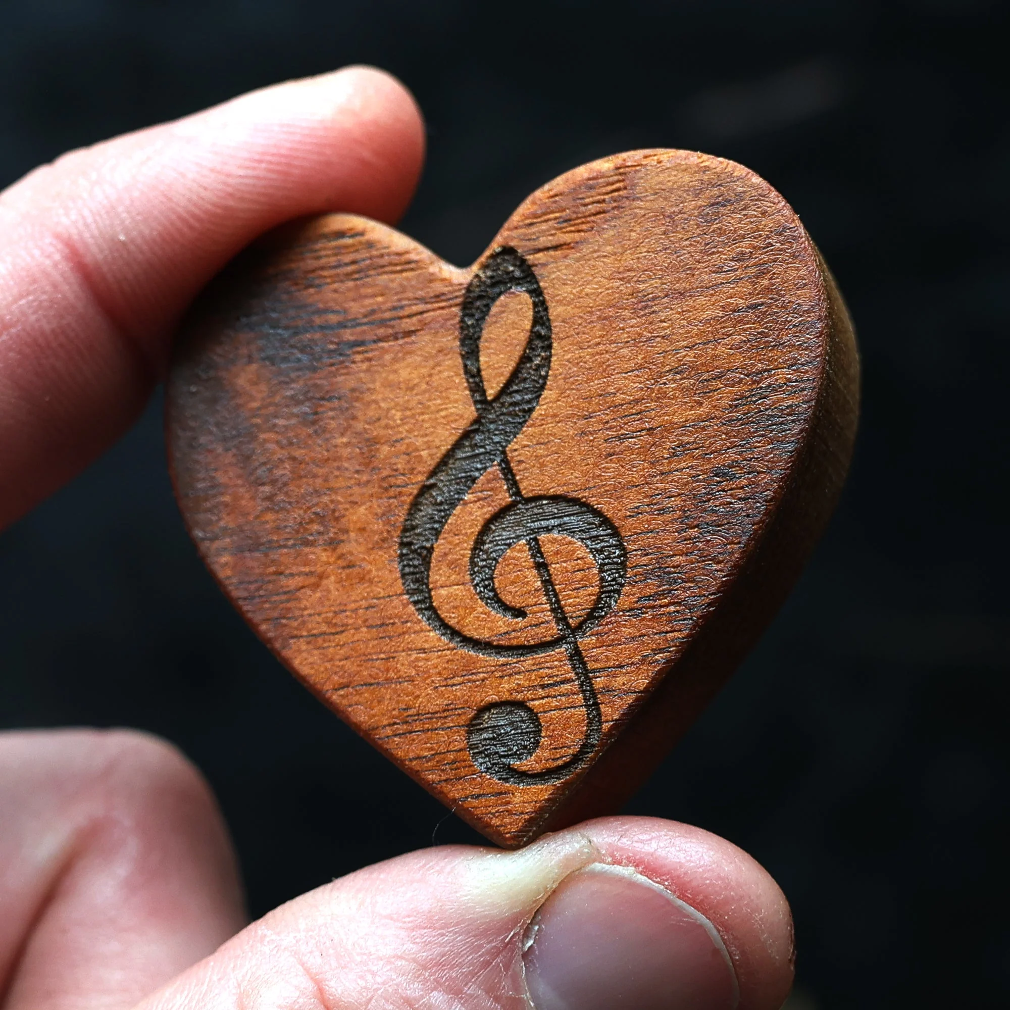 Engraved Piano Wood Hearts - Image 2