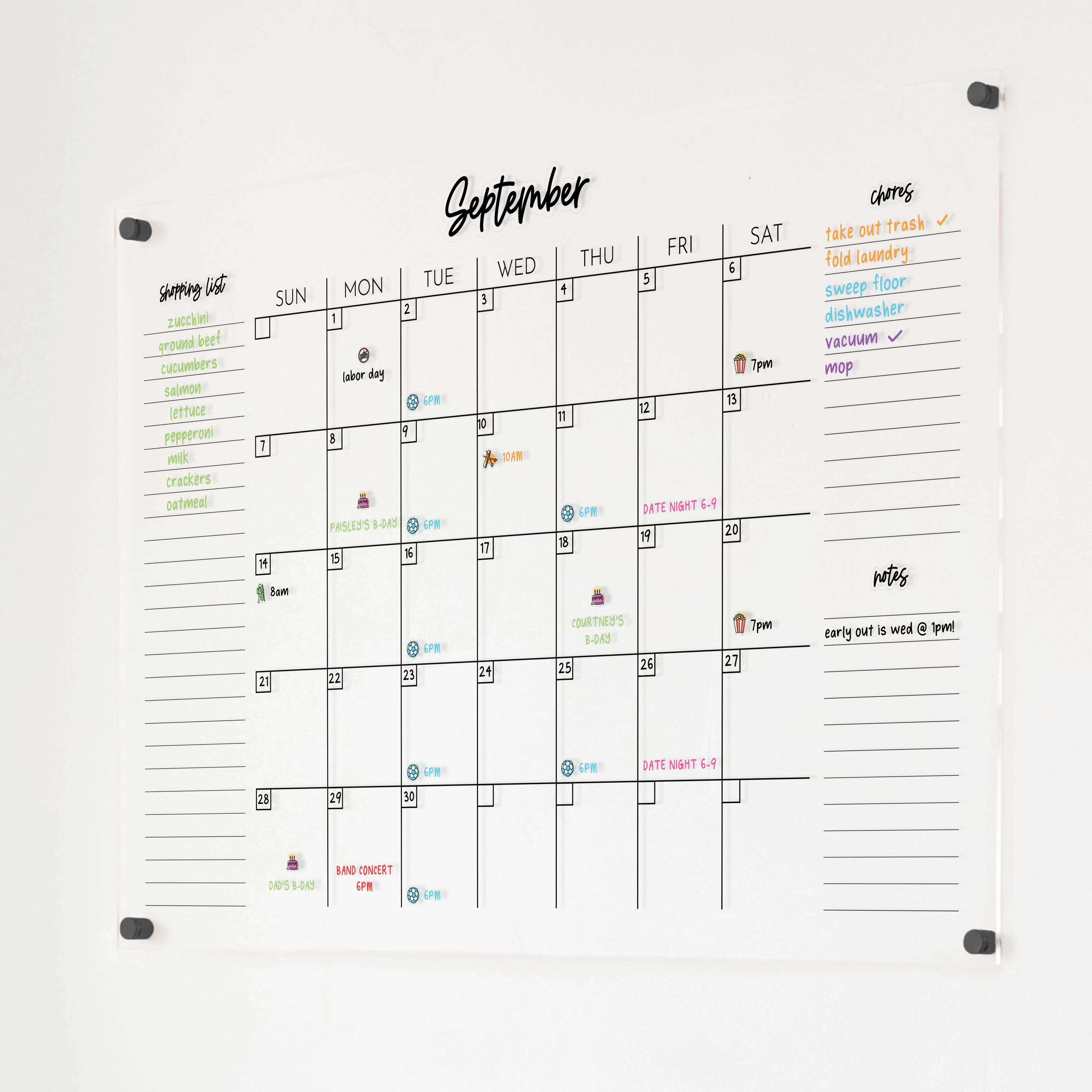 Ever Changing Acrylic Calendar | Classic Horizontal - Image 3