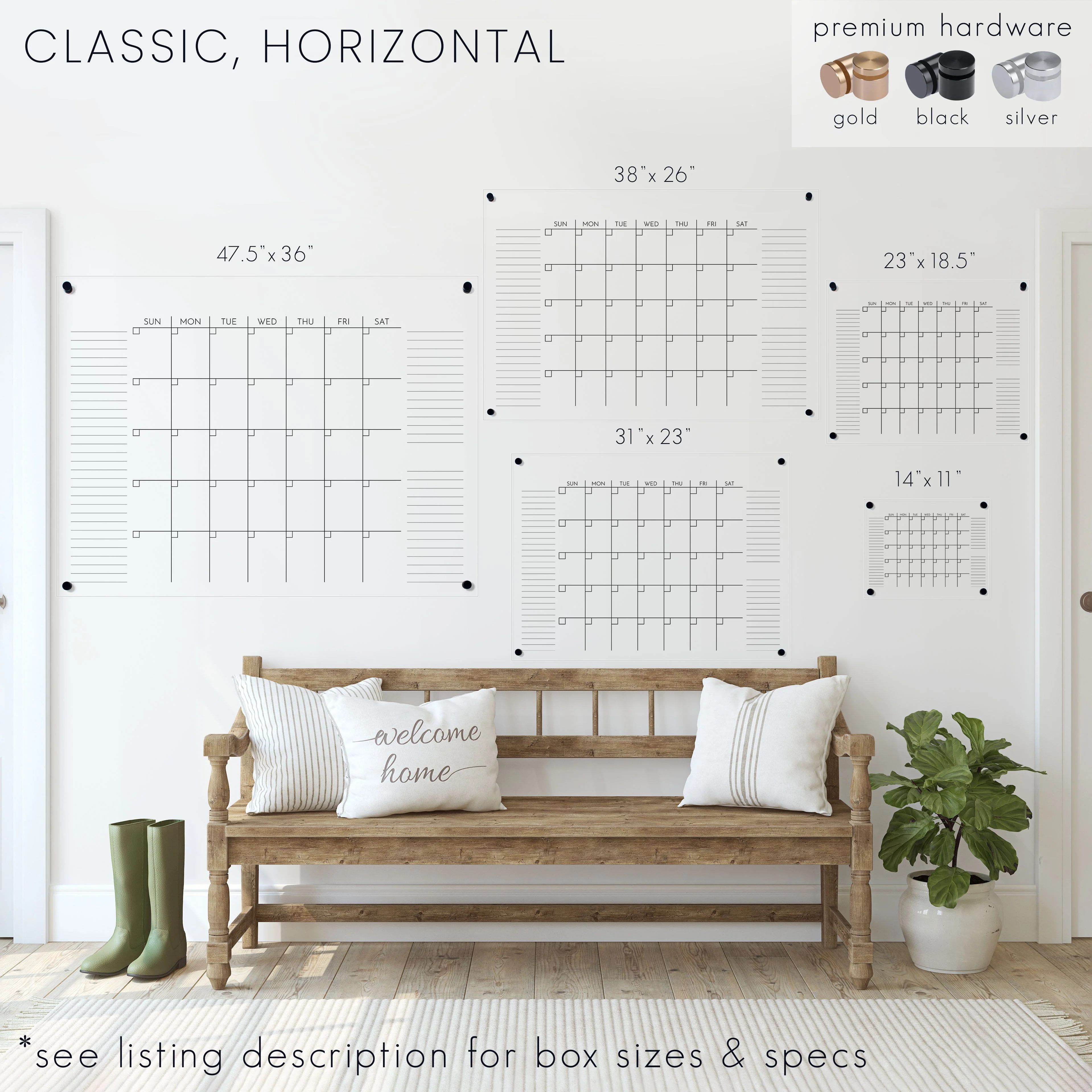 Ever Changing Acrylic Calendar | Classic Horizontal - Image 4