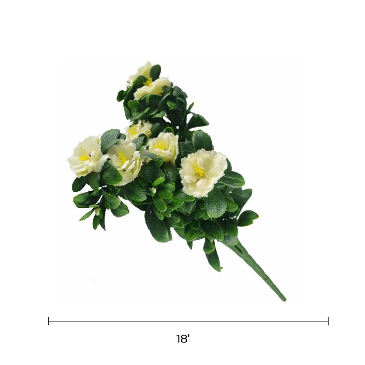 Faux White Rose Bunch UV Resistant 18" - Image 2