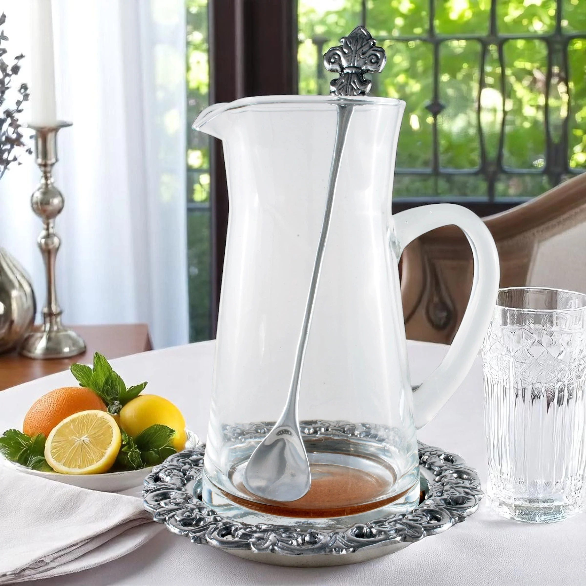 Fleur-De-Lis Pitcher Set - Image 4
