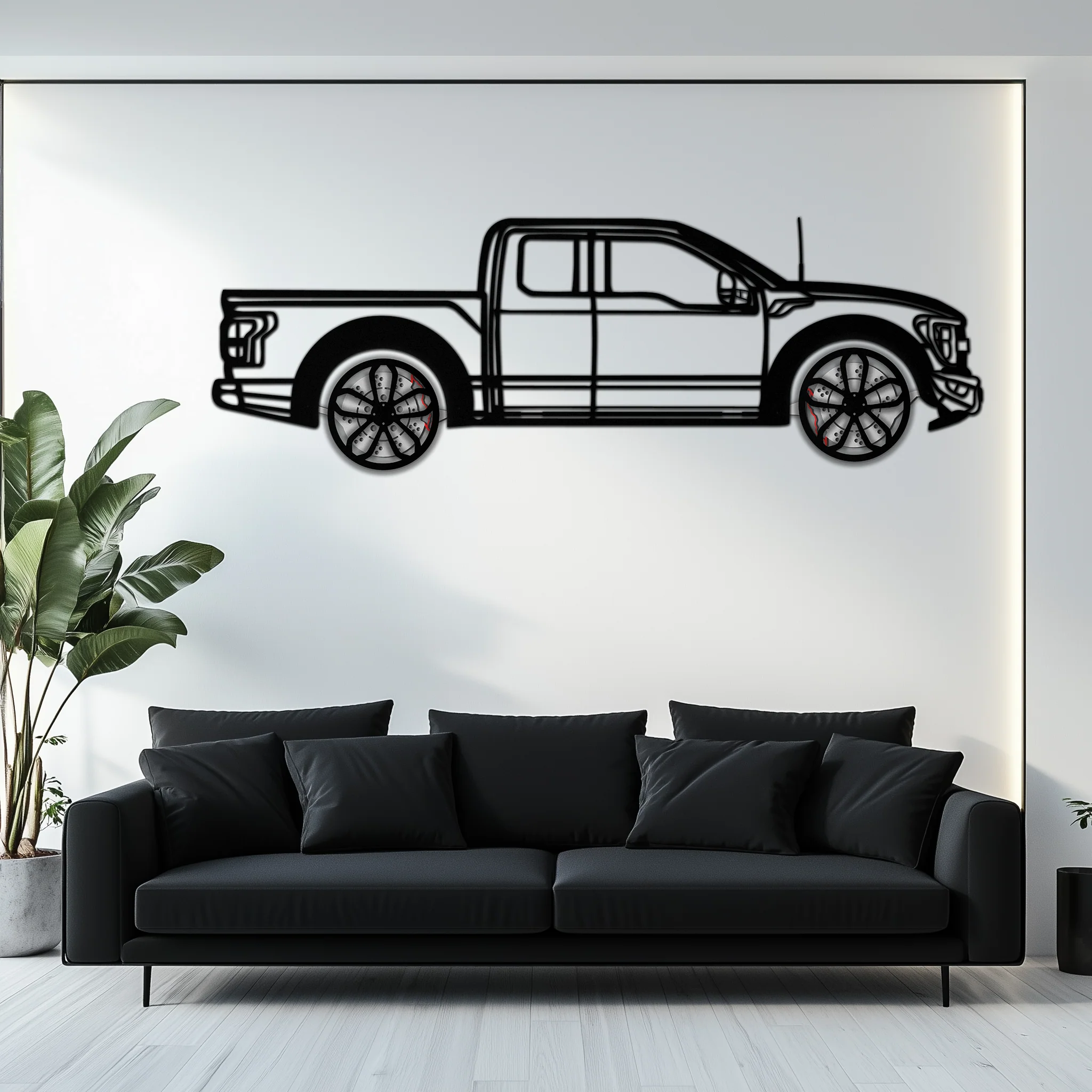 Ford F-150 Raptor Metal Wall Art with Rotating Wheels - 3D Interactive Truck Silhouette - Garage & Office Decor-KAFMEKA085 - Image 7