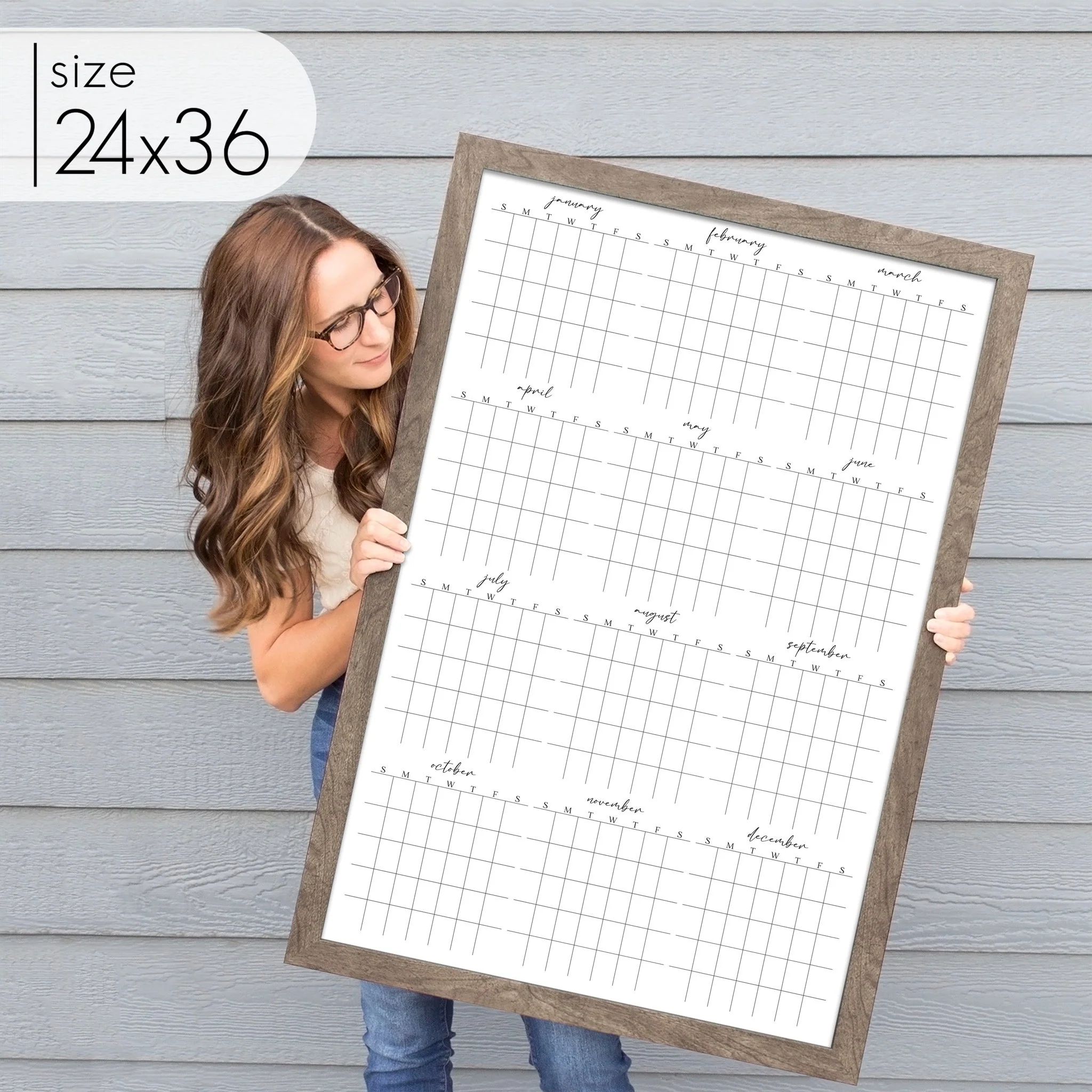 Framed Yearly Whiteboard Calendar | Vertical Pennington - Image 10