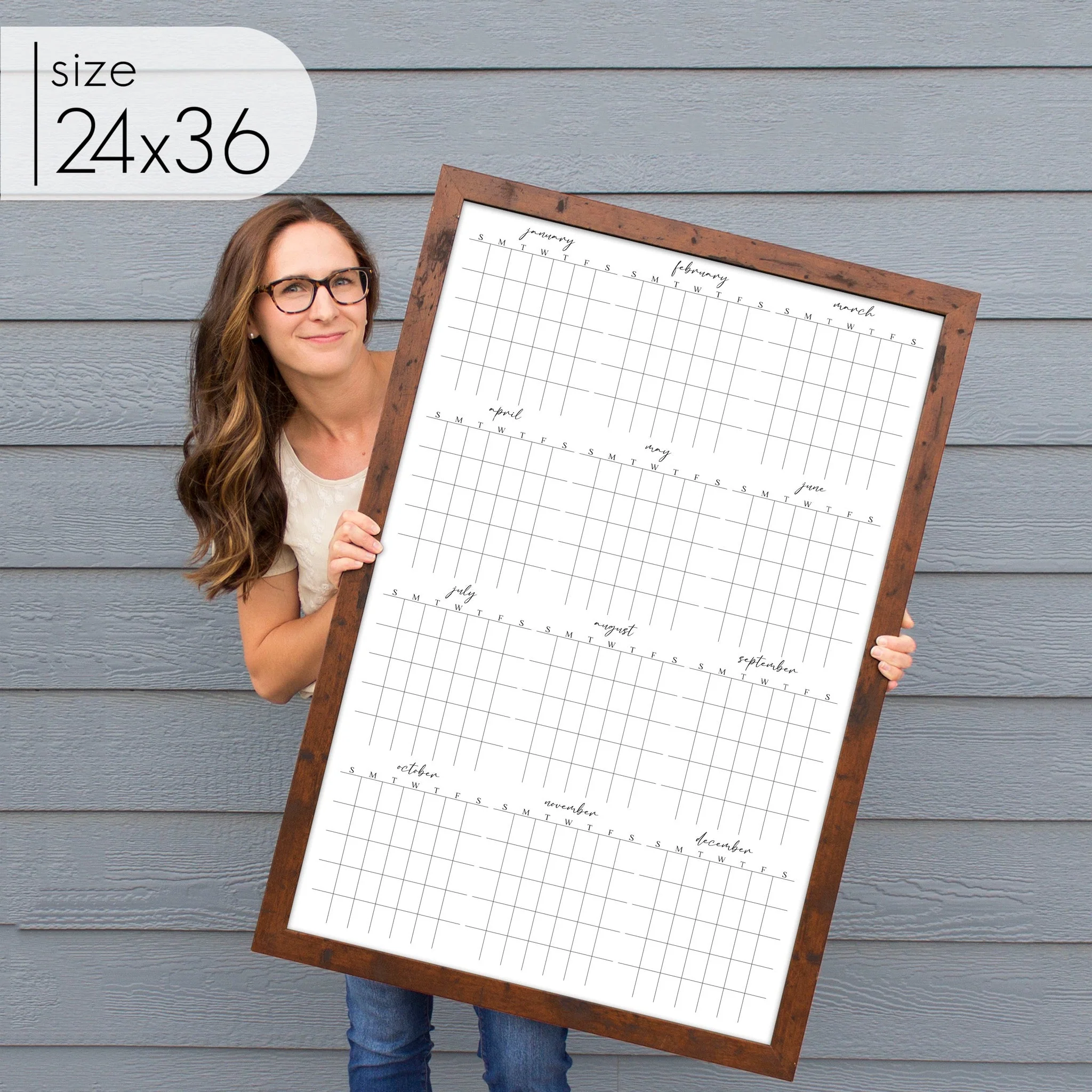Framed Yearly Whiteboard Calendar | Vertical Pennington - Image 12