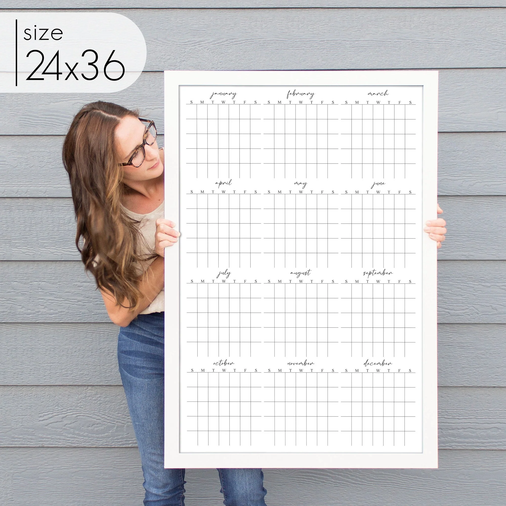 Framed Yearly Whiteboard Calendar | Vertical Pennington - Image 13