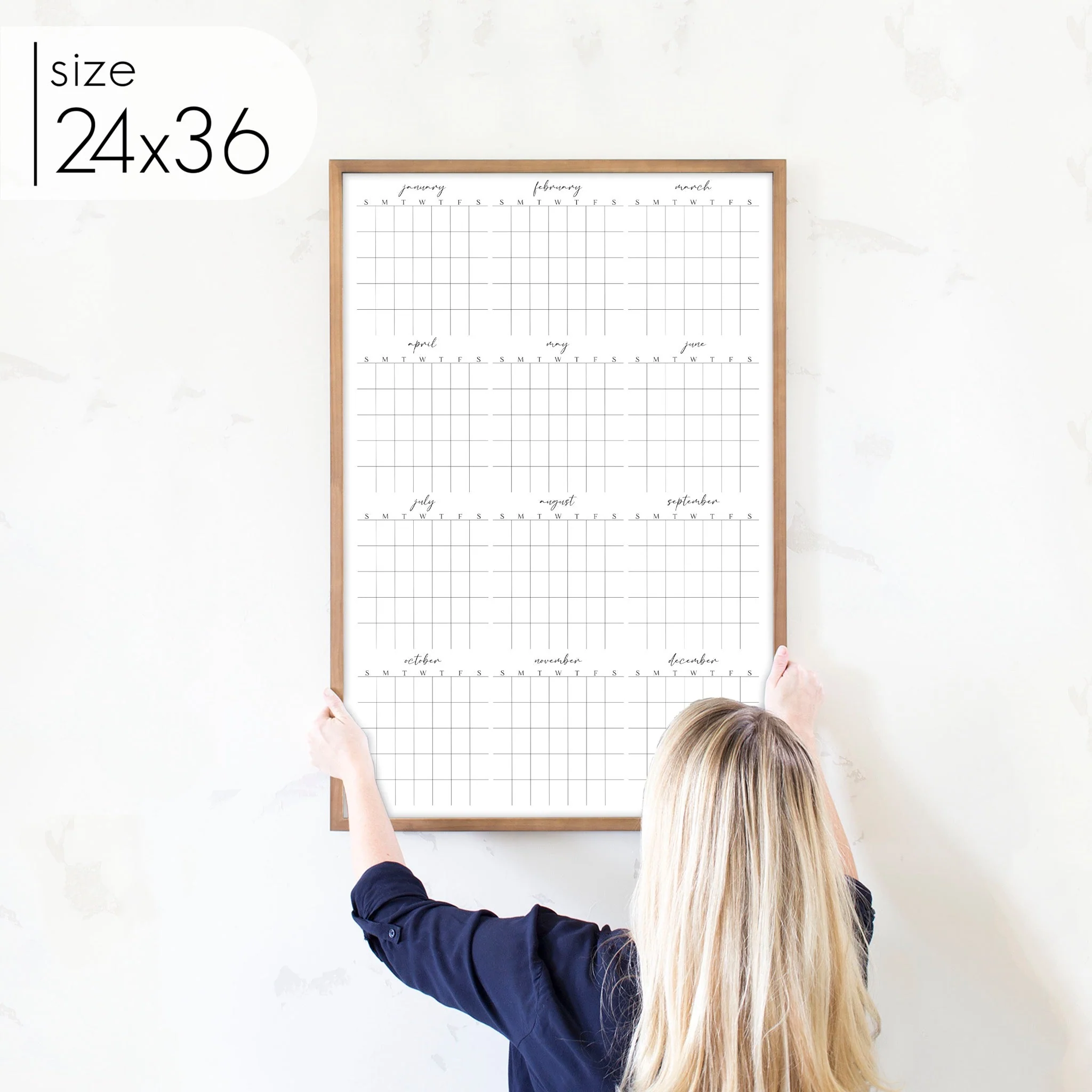 Framed Yearly Whiteboard Calendar | Vertical Pennington - Image 14