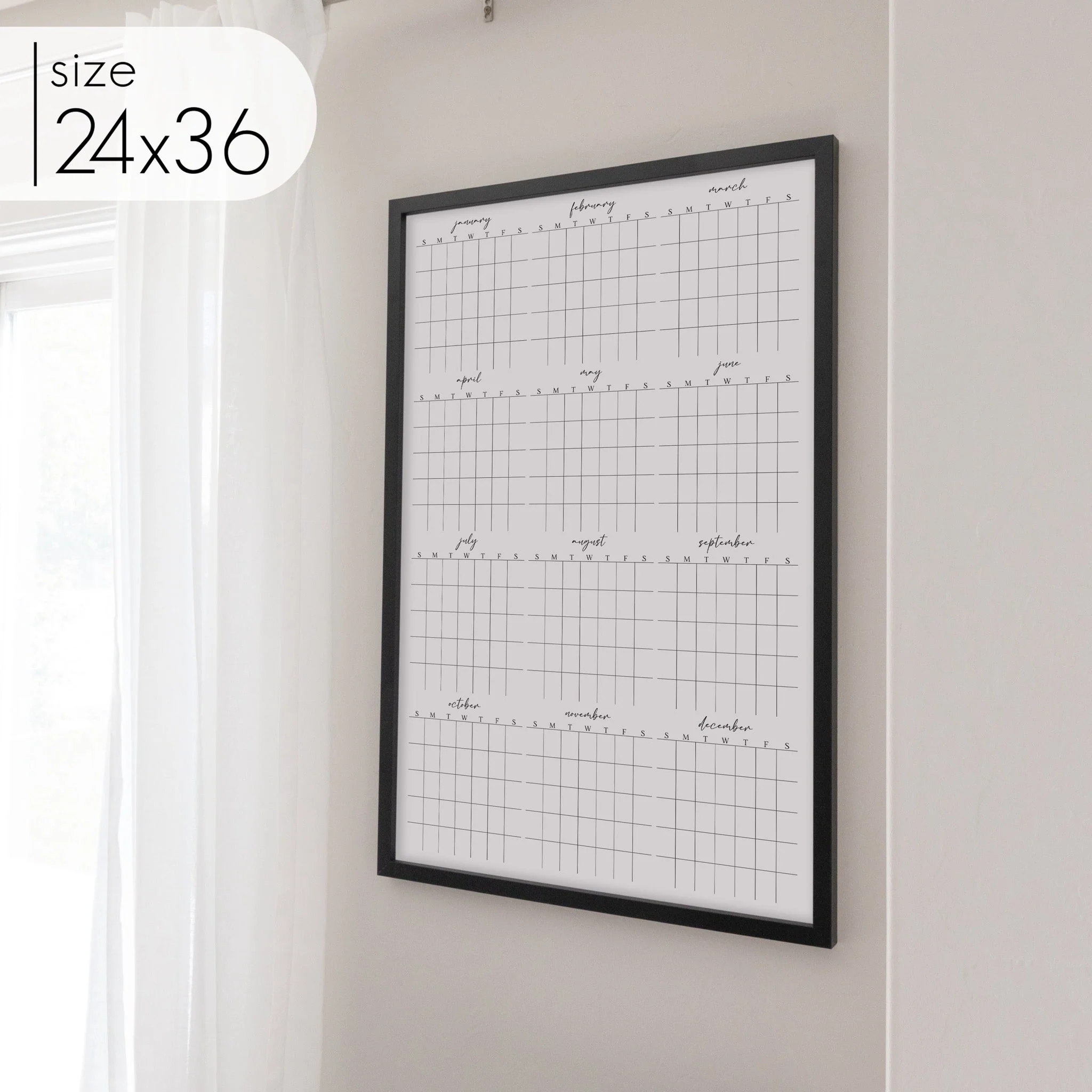 Framed Yearly Whiteboard Calendar | Vertical Pennington - Image 16