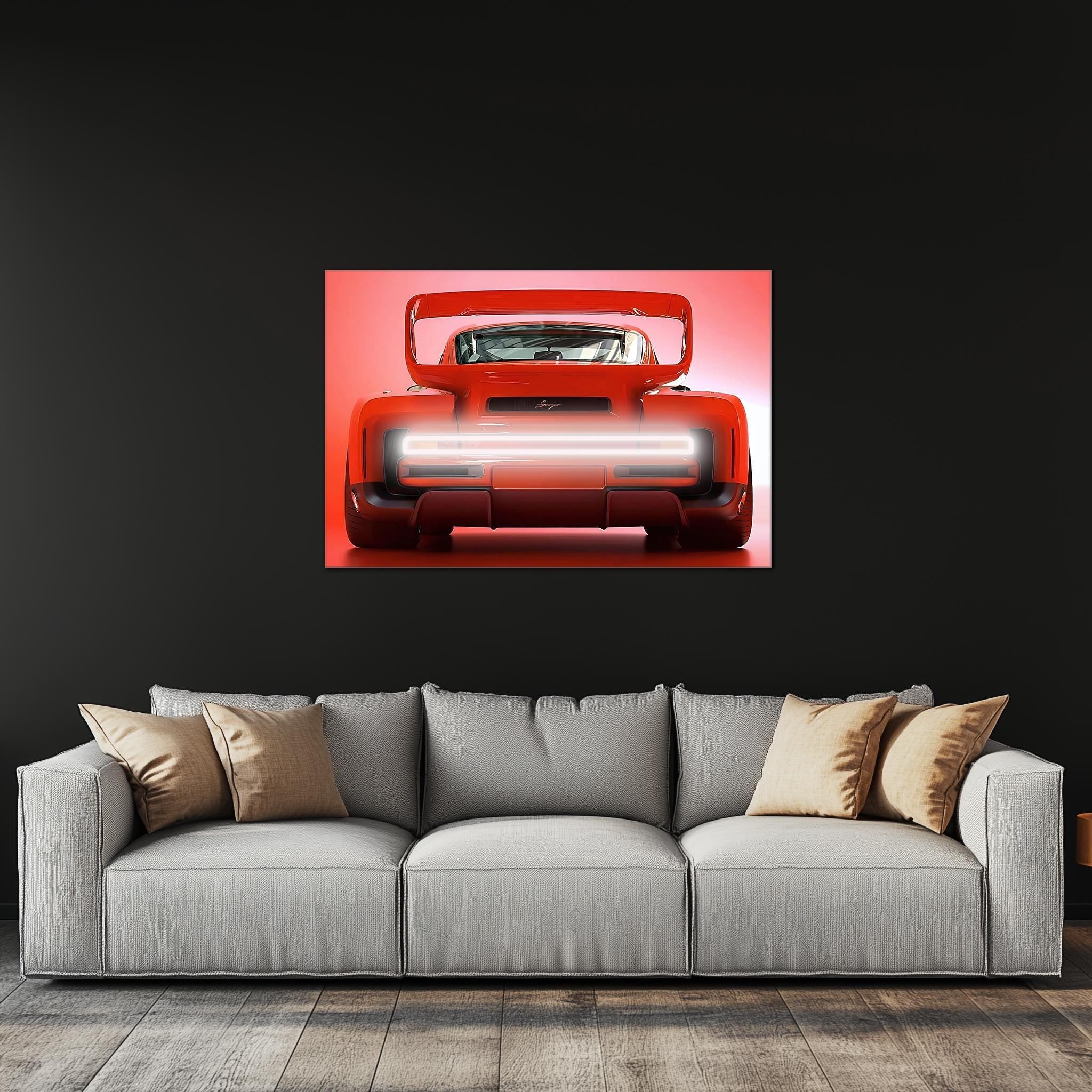 Futuristic Muscle Car Neon Wall Art - UV Printed LED Plexiglass Sign for Garage, Man Cave & Racing Fans - Adjustable Light and Free Shipping - Image 5