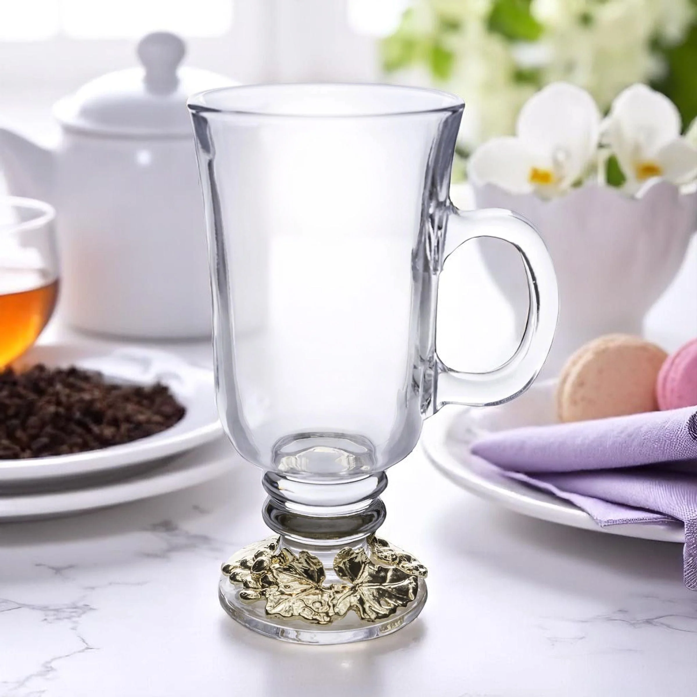 Grape 24k Gold Plated Glass Mugs - Image 2