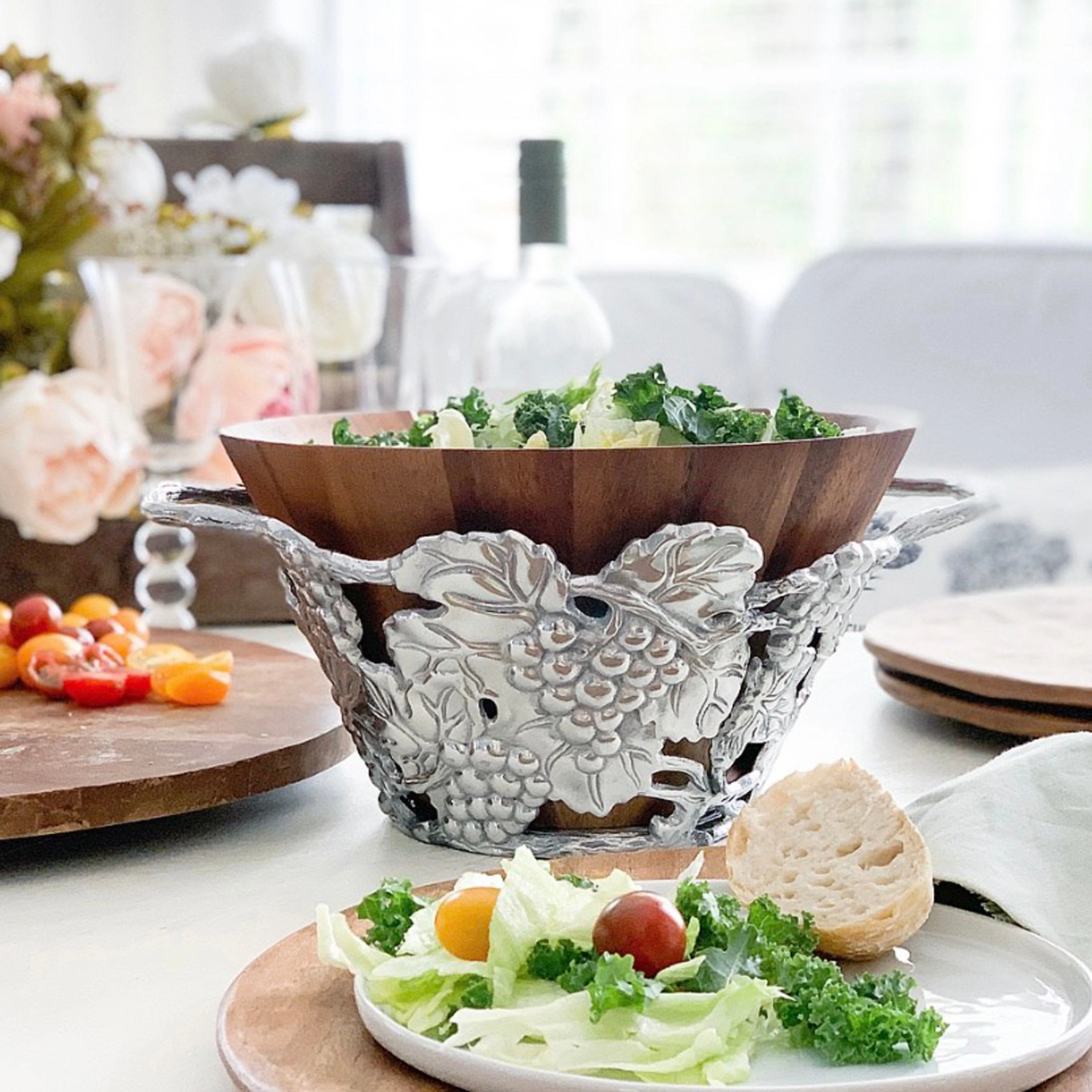 Grape Wood Tall Salad Bowl - Image 5