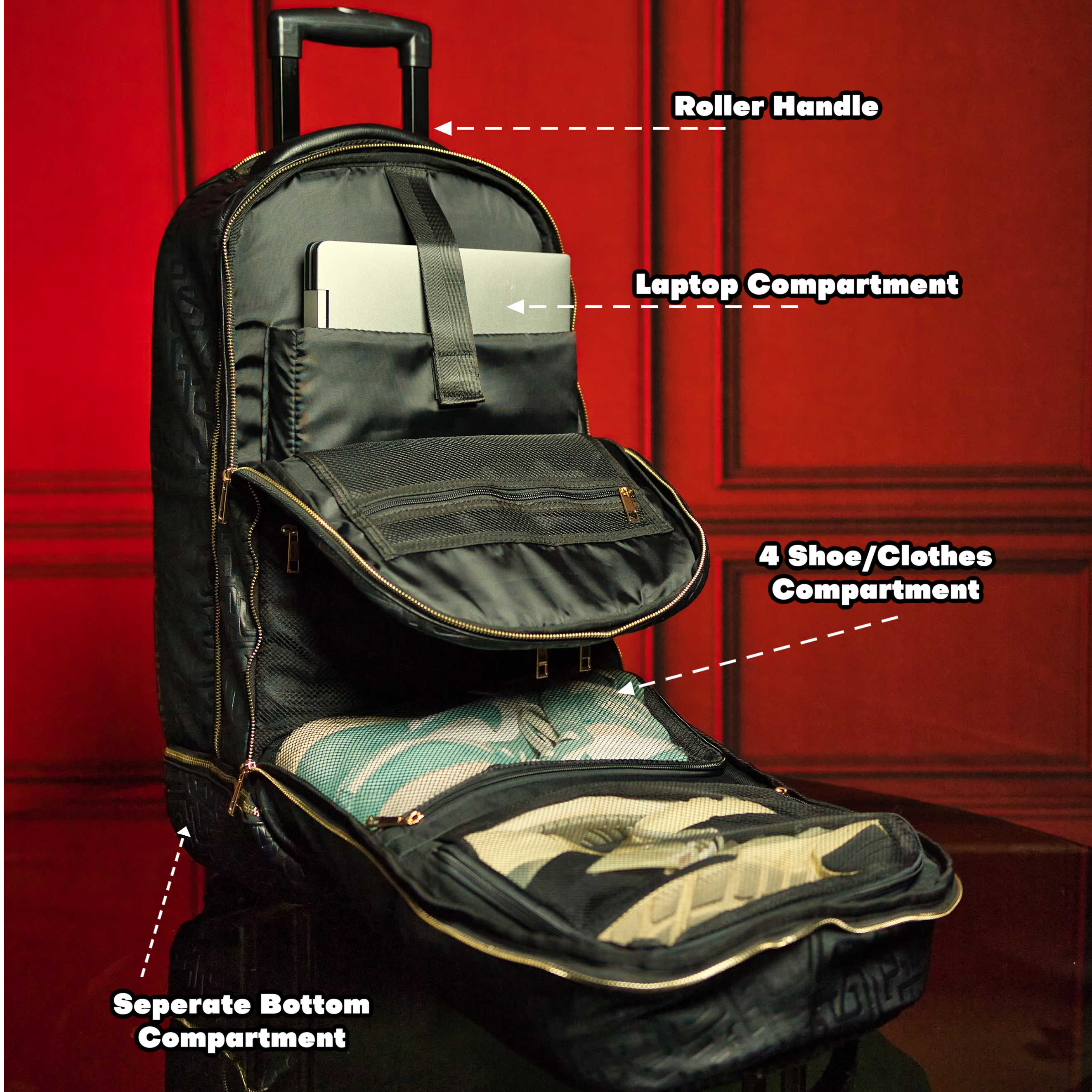 Grey Leather Carry-On Roller Bag (Only 150 Made) - Image 6