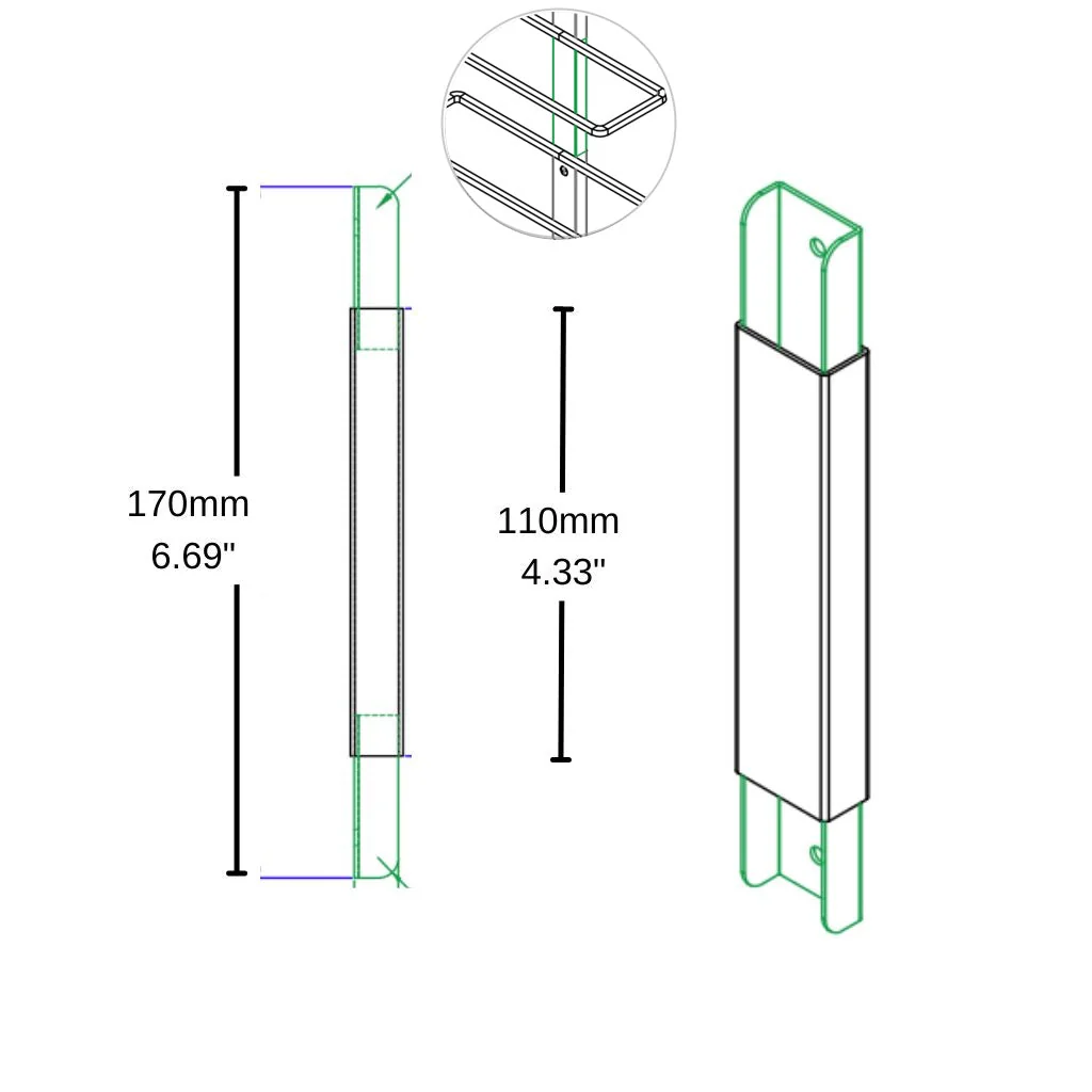 H-Type Wall Mounted Wine Rack Coupler & Spacer - Image 5