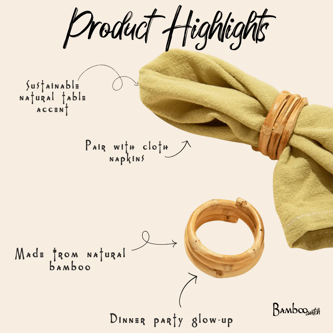 Handmade Bamboo Napkin Ring - Image 2