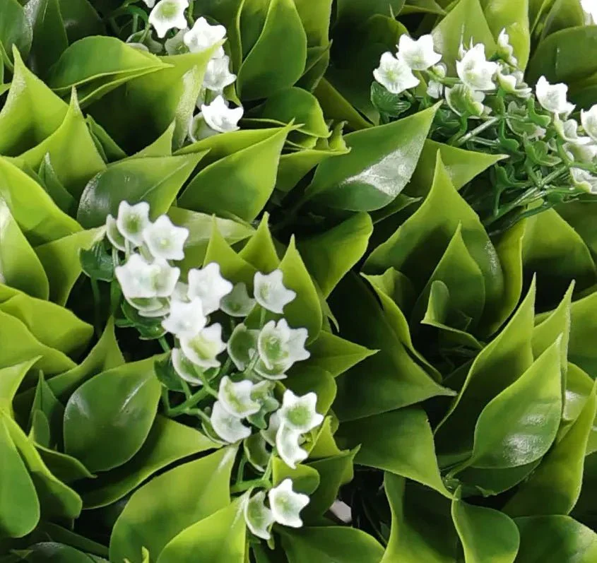 Hanging Artificial Wide Leaf Buxus Flowering Basket 18" UV Resistant - Image 3