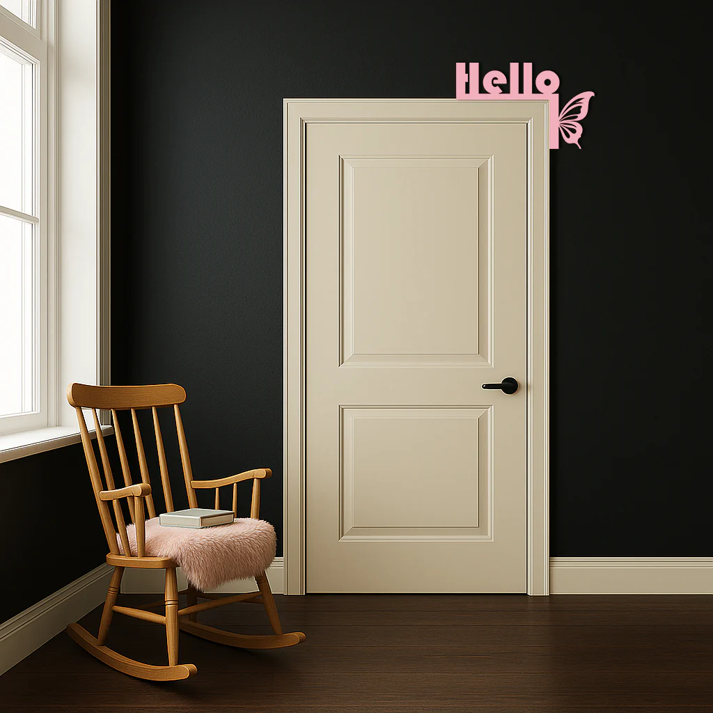 Hello Butterfly Metal Wall Art β Door Corner Decorative Sign - KAFGP122 - Image 5