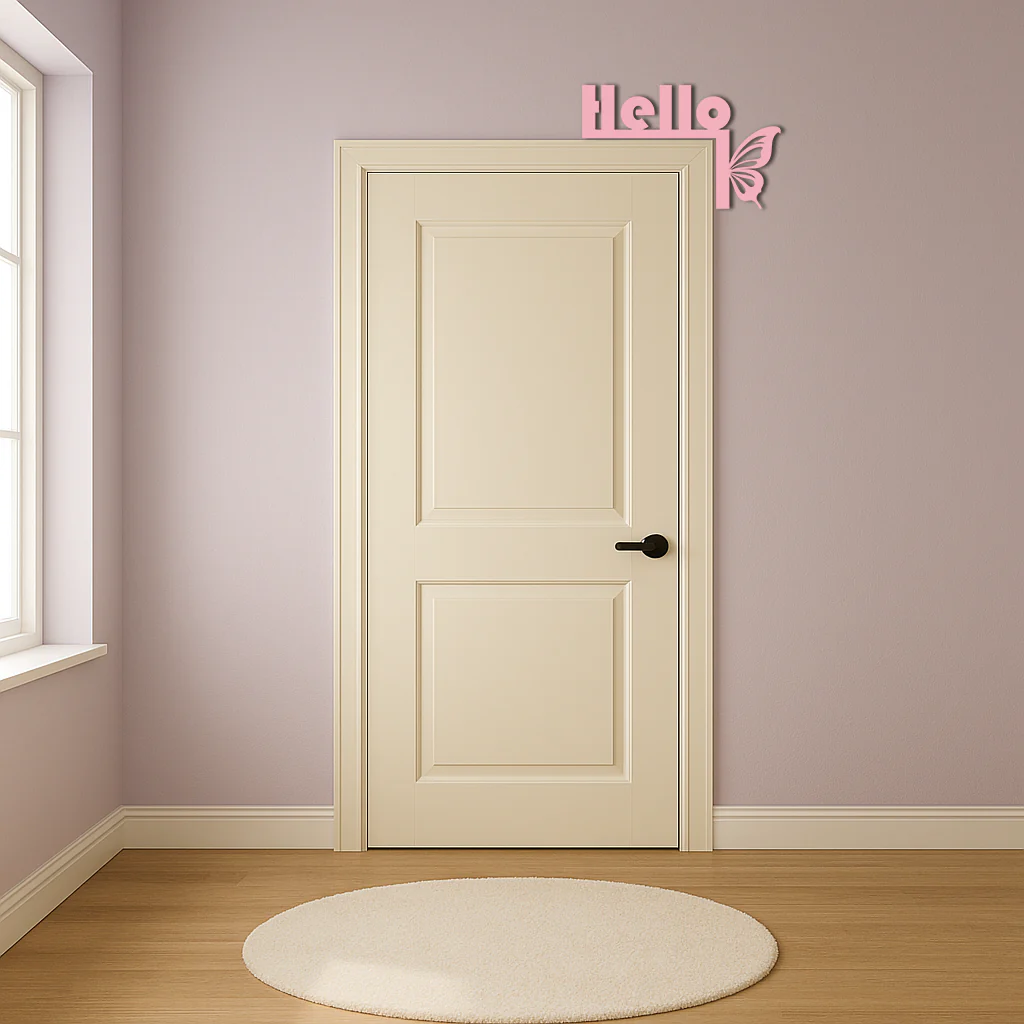 Hello Butterfly Metal Wall Art β Door Corner Decorative Sign - KAFGP122 - Image 7