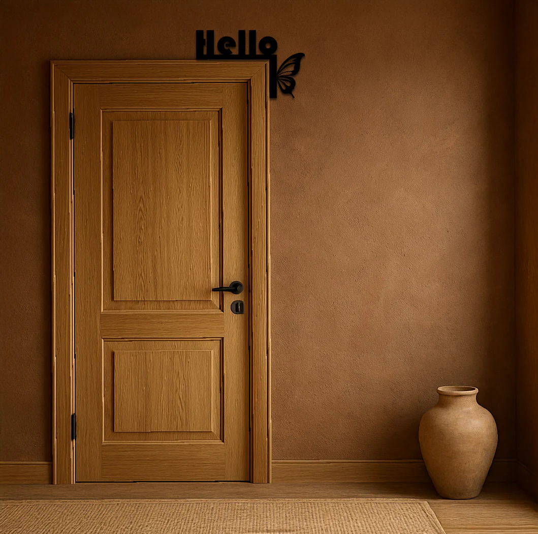 Hello Butterfly Metal Wall Art β Door Corner Decorative Sign - KAFGP122 - Image 8