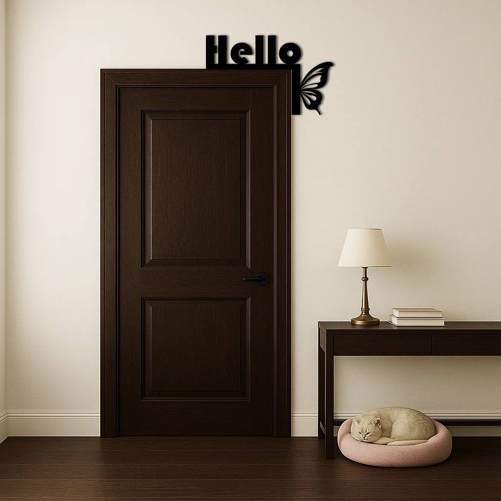 Hello Butterfly Metal Wall Art β Door Corner Decorative Sign - KAFGP122 - Image 9