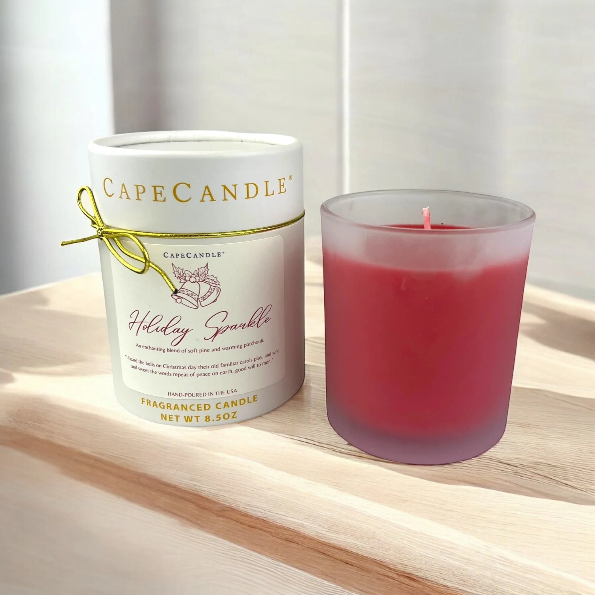 Holiday Sparkle Scented 8.5 oz Jar Candle By Cape Candle - Image 2