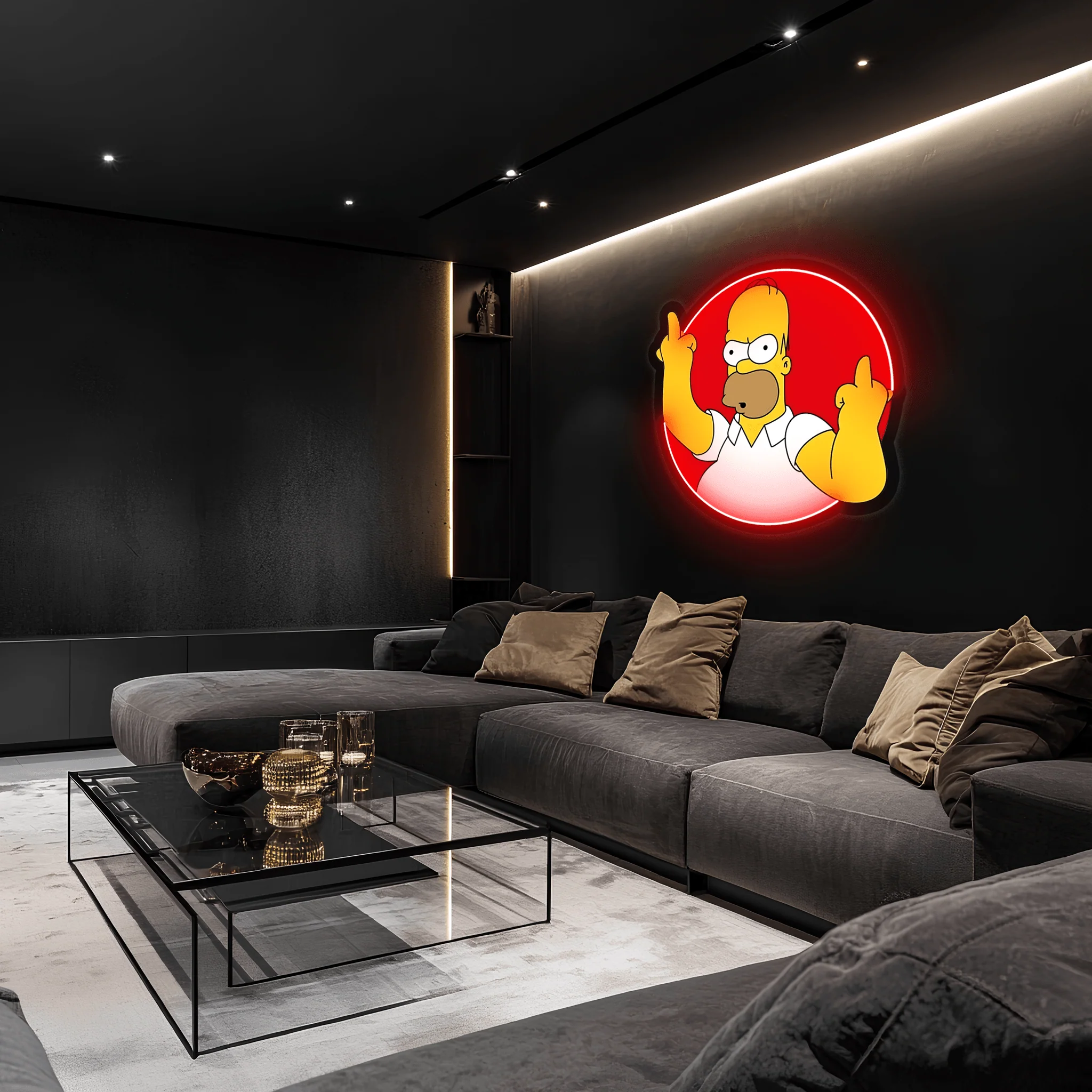 Homer Simpson Neon Sign, Simpson Neon Decor, Uv Print Neon Sign, Home Decor - Image 3